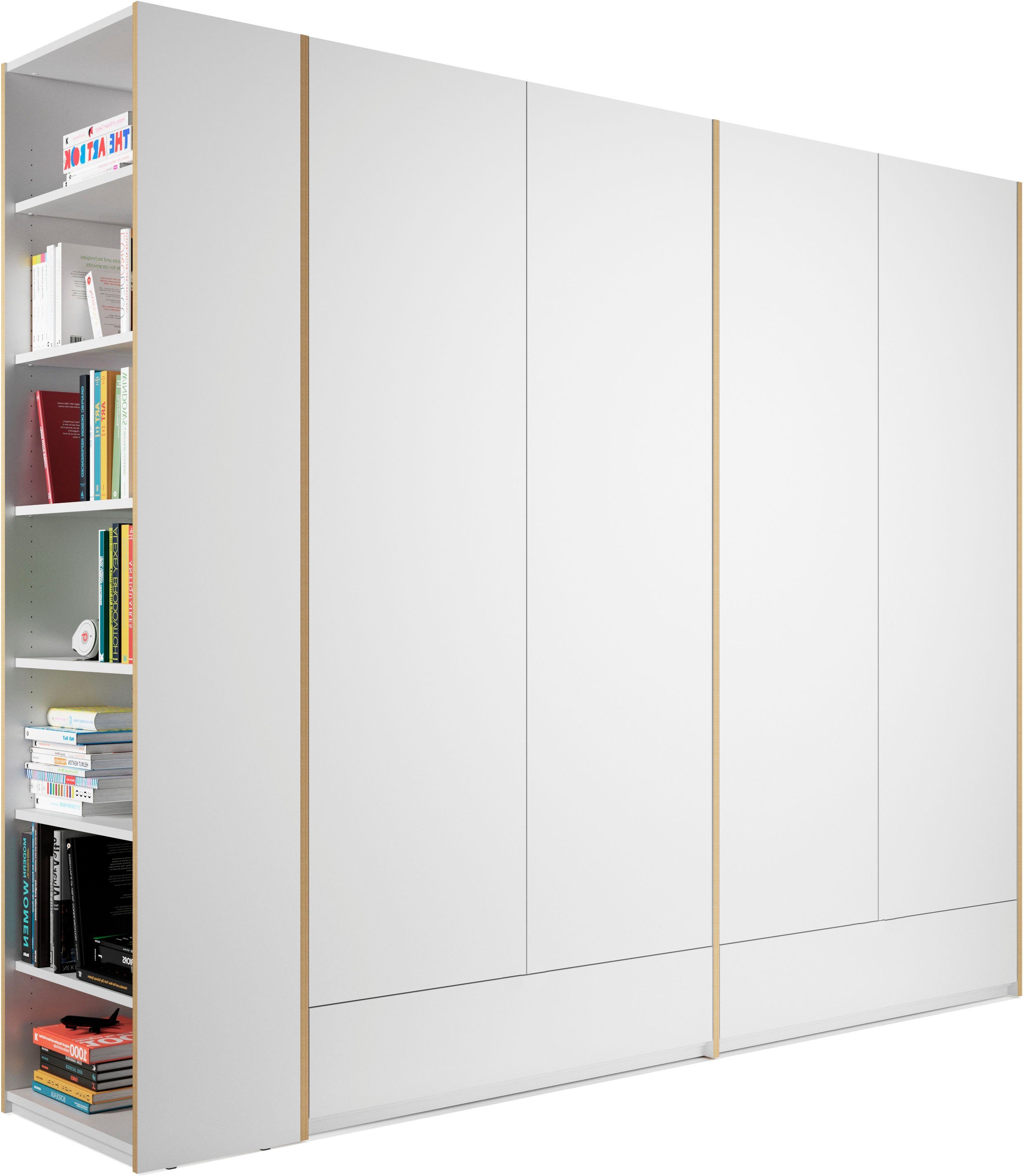 Müller links Variante LIVING Plus 2 Schubladen, Anbauregal Modular wahlweise Kleiderschrank rechts SMALL montierbar 4 oder