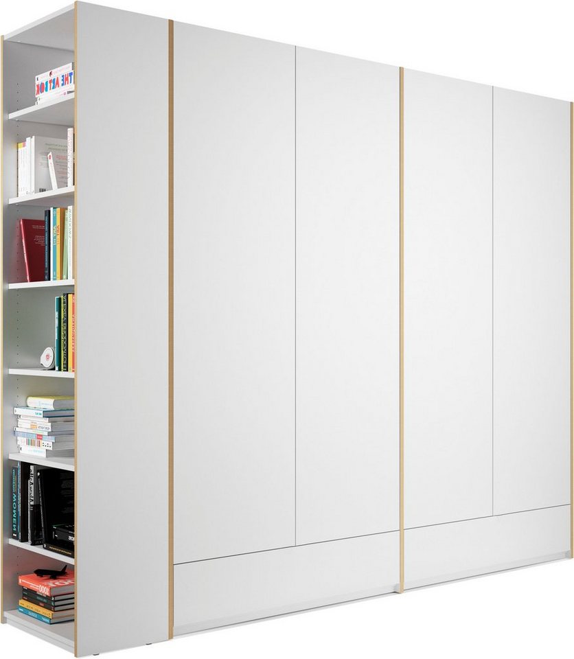 Müller SMALL LIVING Kleiderschrank Modular Plus Variante 4 2 Schubladen,  Anbauregal wahlweise links oder rechts montierbar