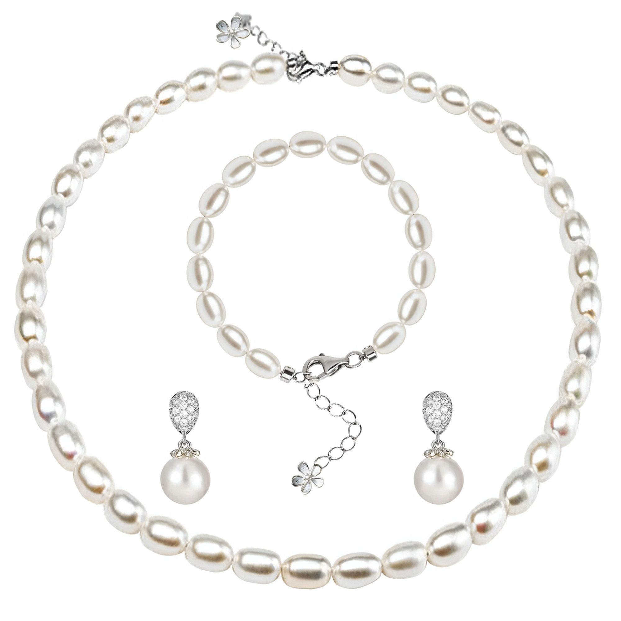 ibettertec Perlenketten-Set 8-9mm Perlenketten Set aus günstig online kaufen