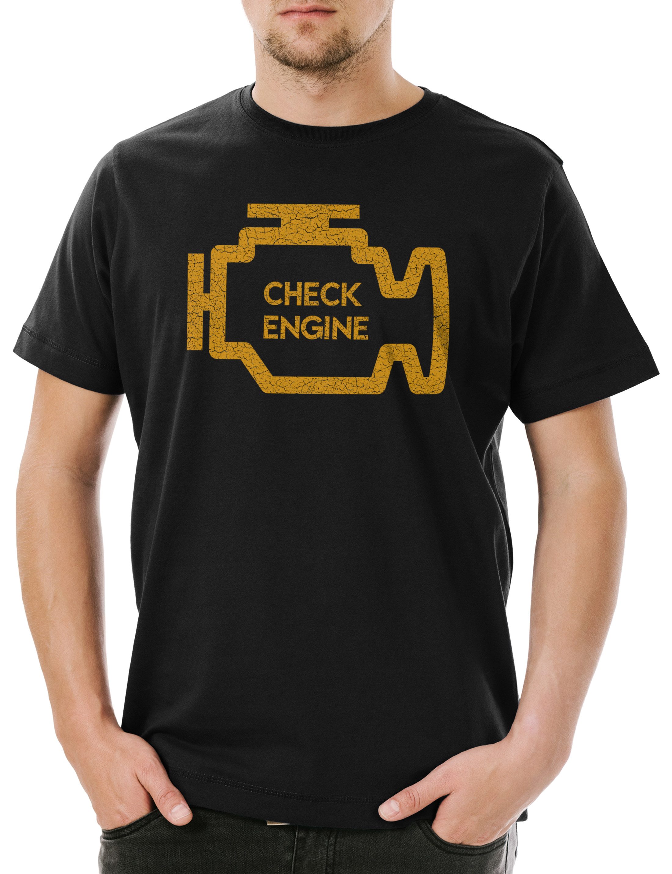 Print-Shirt Check Engine Herren T-Shirt Race Racing car Driver Racer Biker Fahrer