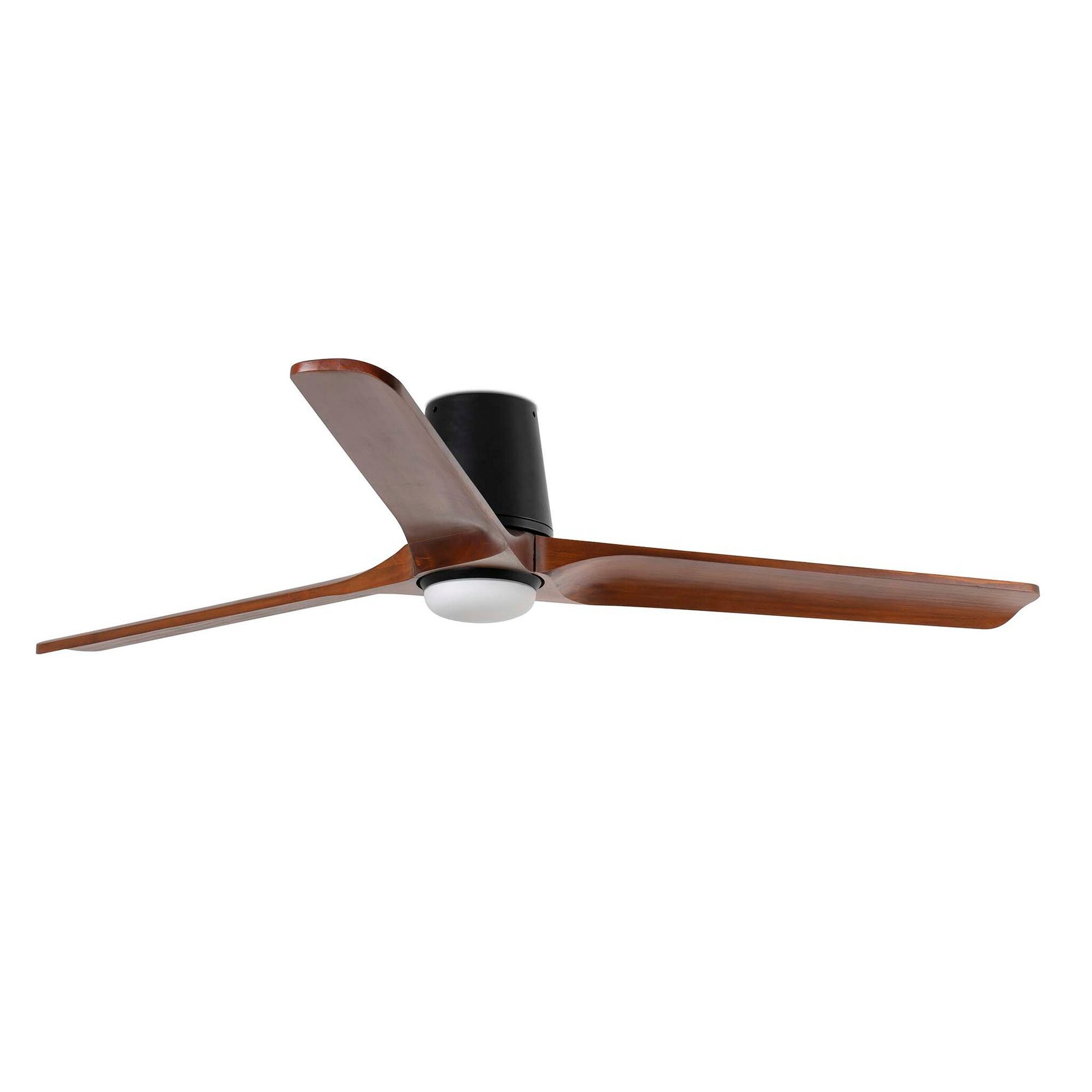 FARO Barcelona Deckenventilator DC Deckenventilator Heywood Tub L Schwarz mit LED, Timer