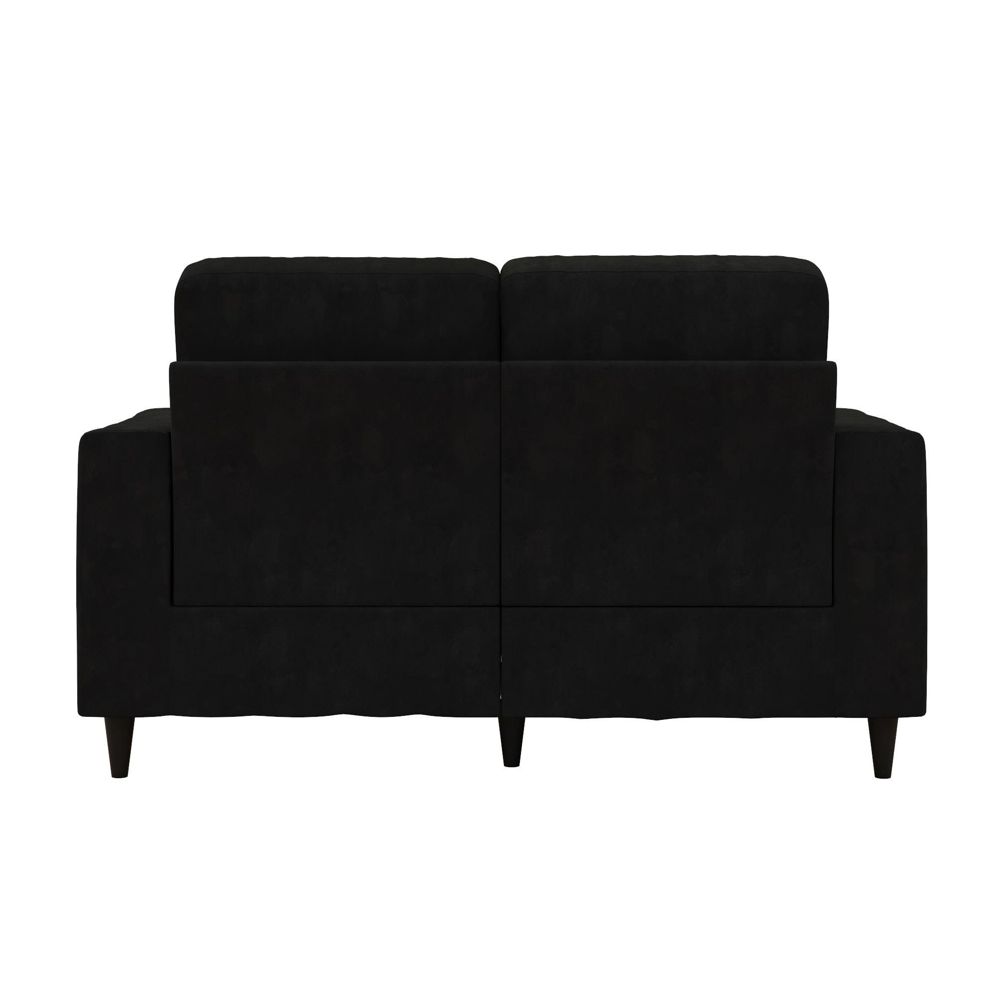 loft24 Bezug 152 cm Samtoptik, Cooper, 2-Sitzer Länge Sofa Sofa, in schwarz Holzbeine,