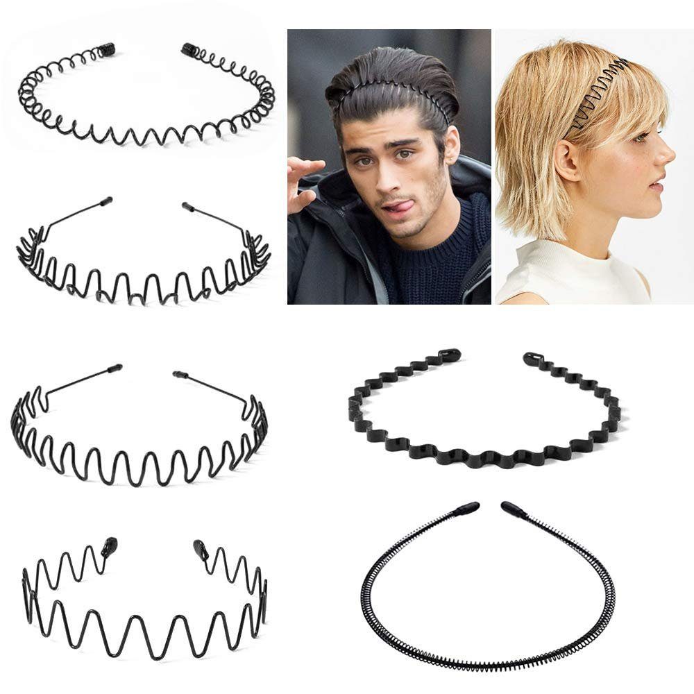OBOSOE Haargummi Metall-Haarband, 6er-Pack, Wellen-Metall-Stirnband