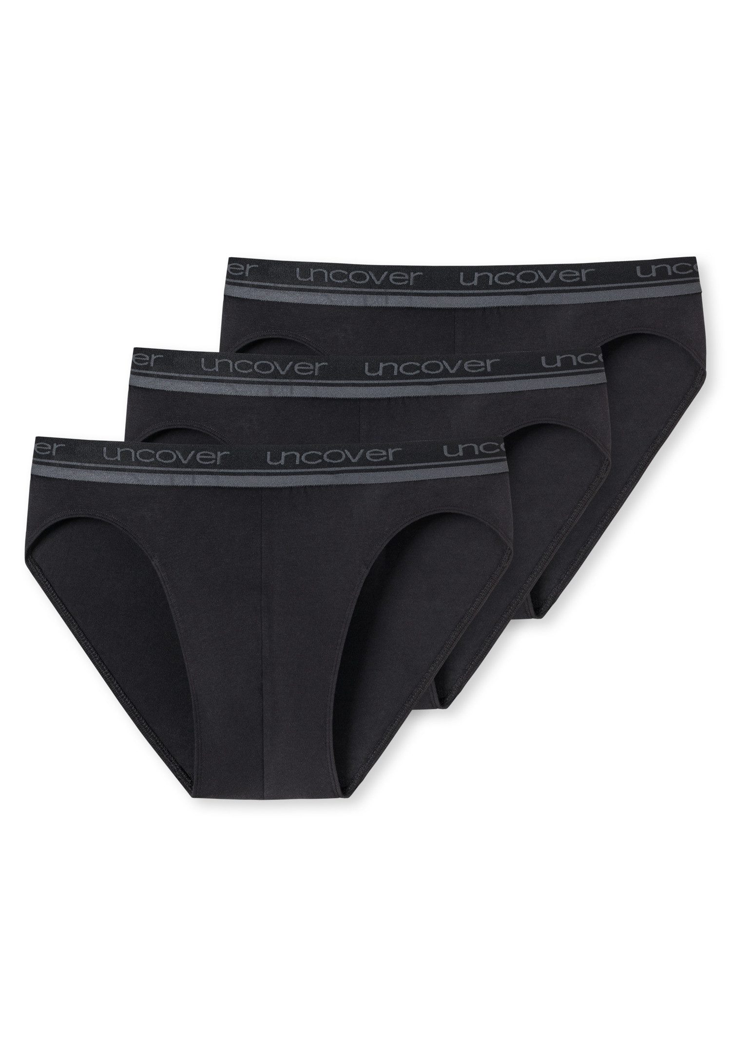 uncover by SCHIESSER Rioslip Uncover Cotton (3er Pack) elastisch, sportlicher-Look, ohne Eingriff, Logo-Bund