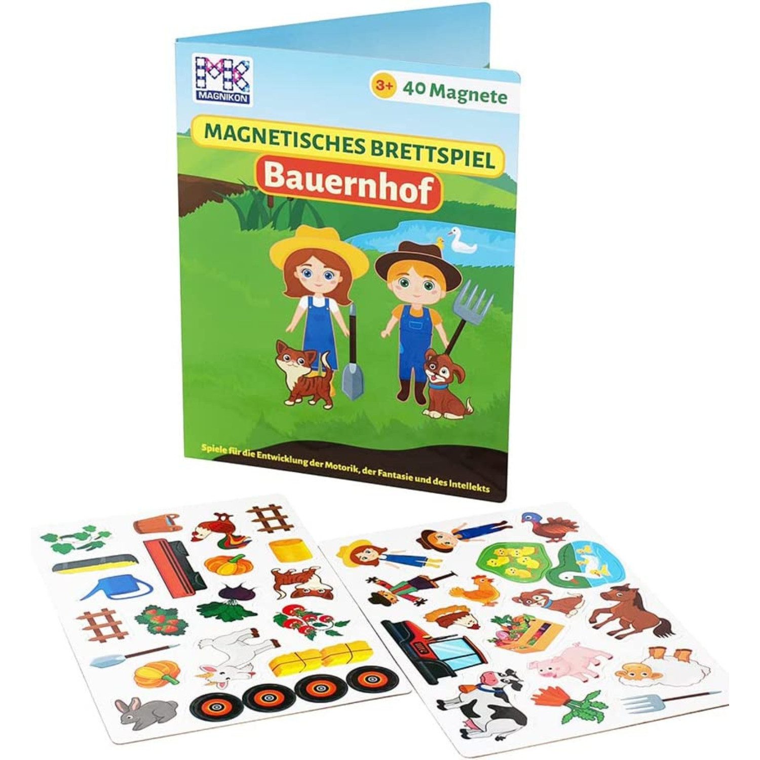 MAGNIKON Lernspielzeug Magnetspiel Bauernhof 40 Magnete für Kinder (40-St)
