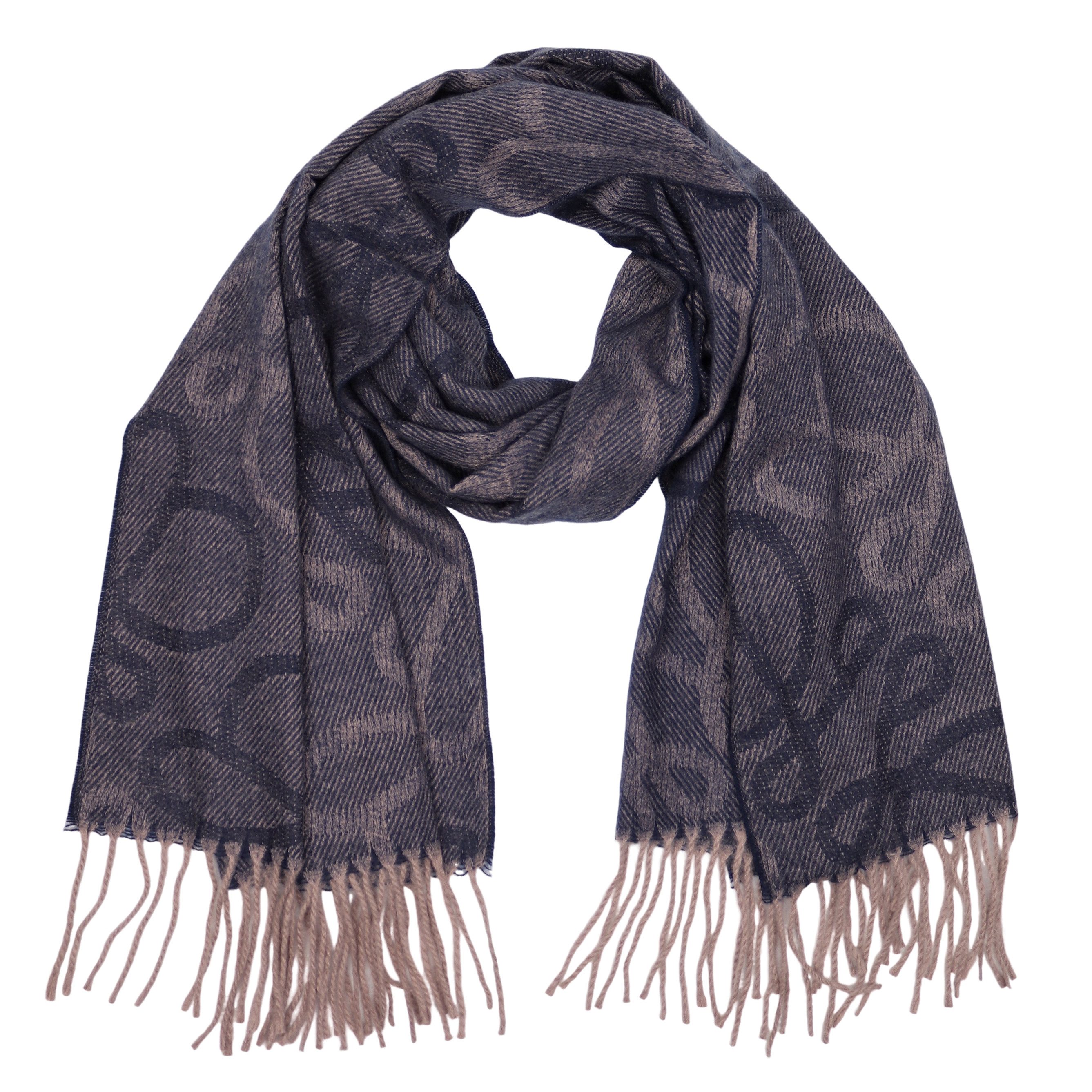 MIRROSI Modeschal weicher und warmer Schal Unendlich mit Fransen, 70x180cm, (angesagtes Muster; ca. 250 Gramm; Neue Kollektion Herbst/Winter 2025), Damen Halstuch ideal für Herbst und Winter