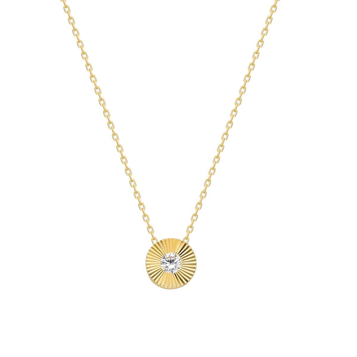 Kette mit Anhänger 925 Sterling Silber Zirkonia Weiß
