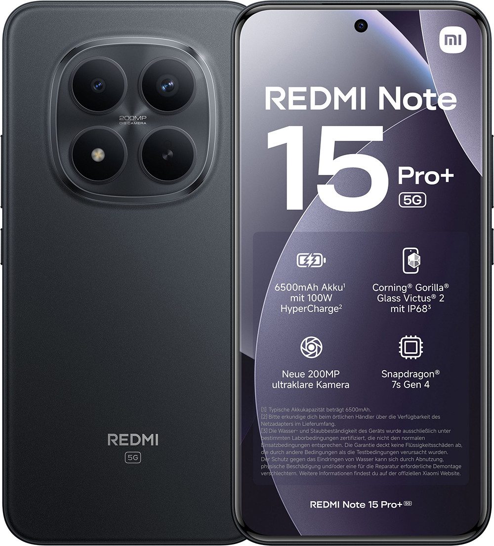 Xiaomi Redmi Note 15 Pro+ 5G 12+512GB Smartphone Handy (200 MP Kamera)