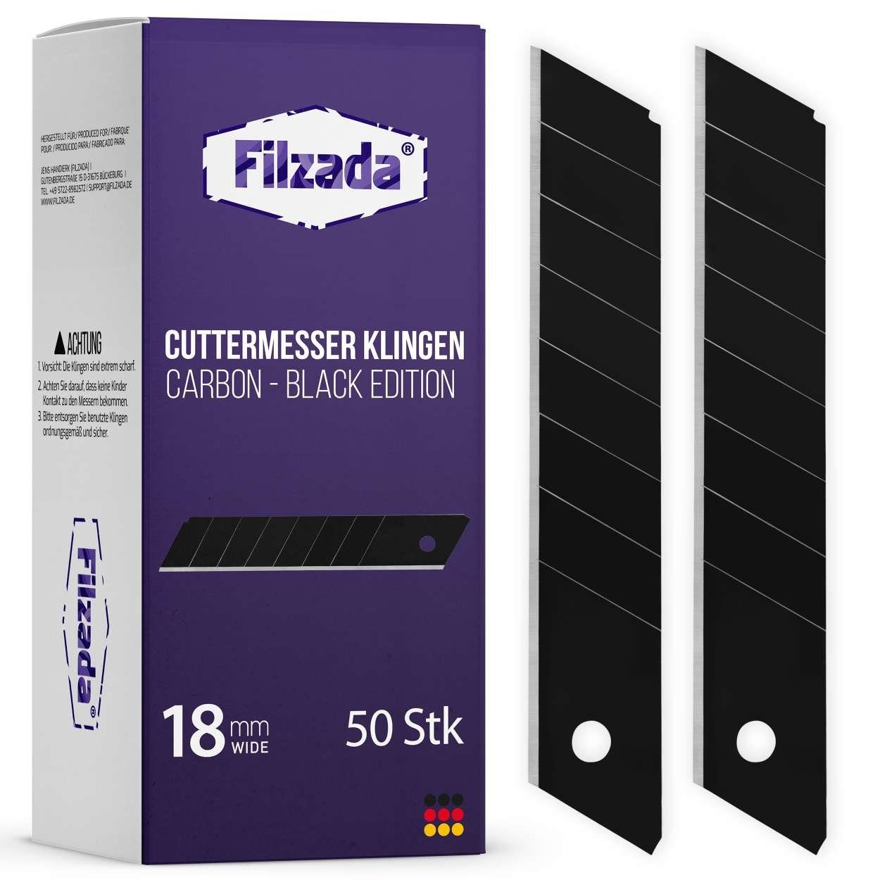 Filzada Cuttermesser 50x Cuttermesser Klingen 18mm Carbonstahl Abbrechklingen Cutterklingen | Cutter