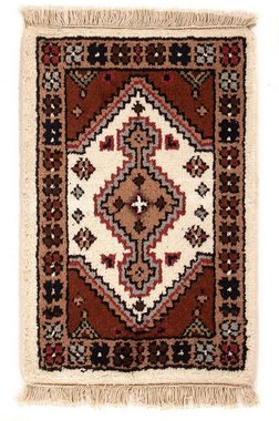 Orientteppich Orient - 60 x 40 cm - beige, morgenland, rechteckig, Höhe: 9 mm, Wohnzimmer, Handgeknüpft, Einzelstück mit Zertifikat