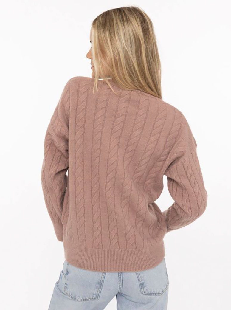 Zwillingsherz Strickpullover "Zopfstrick" Rundhalsausschnitt, Zopfstrick, L günstig online kaufen