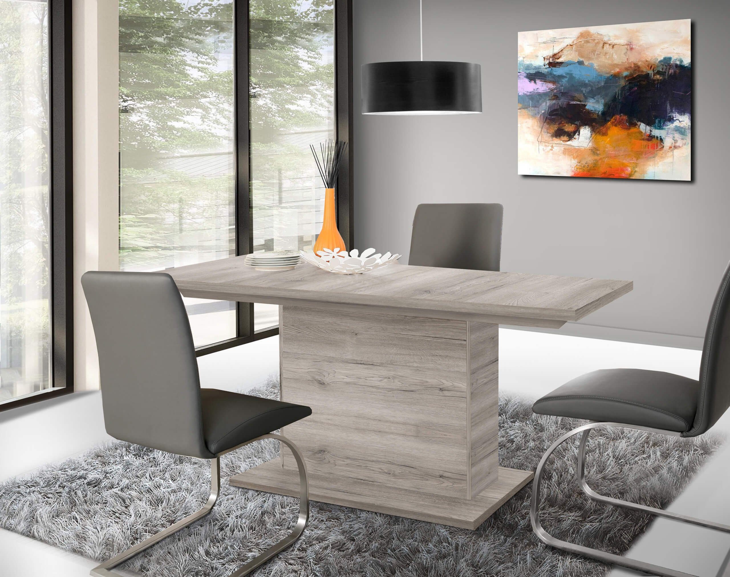 Newroom Esstisch Sandeiche 160 cm, Esstisch Sandeiche Modern Ausziehbar Tisch Esszimmer