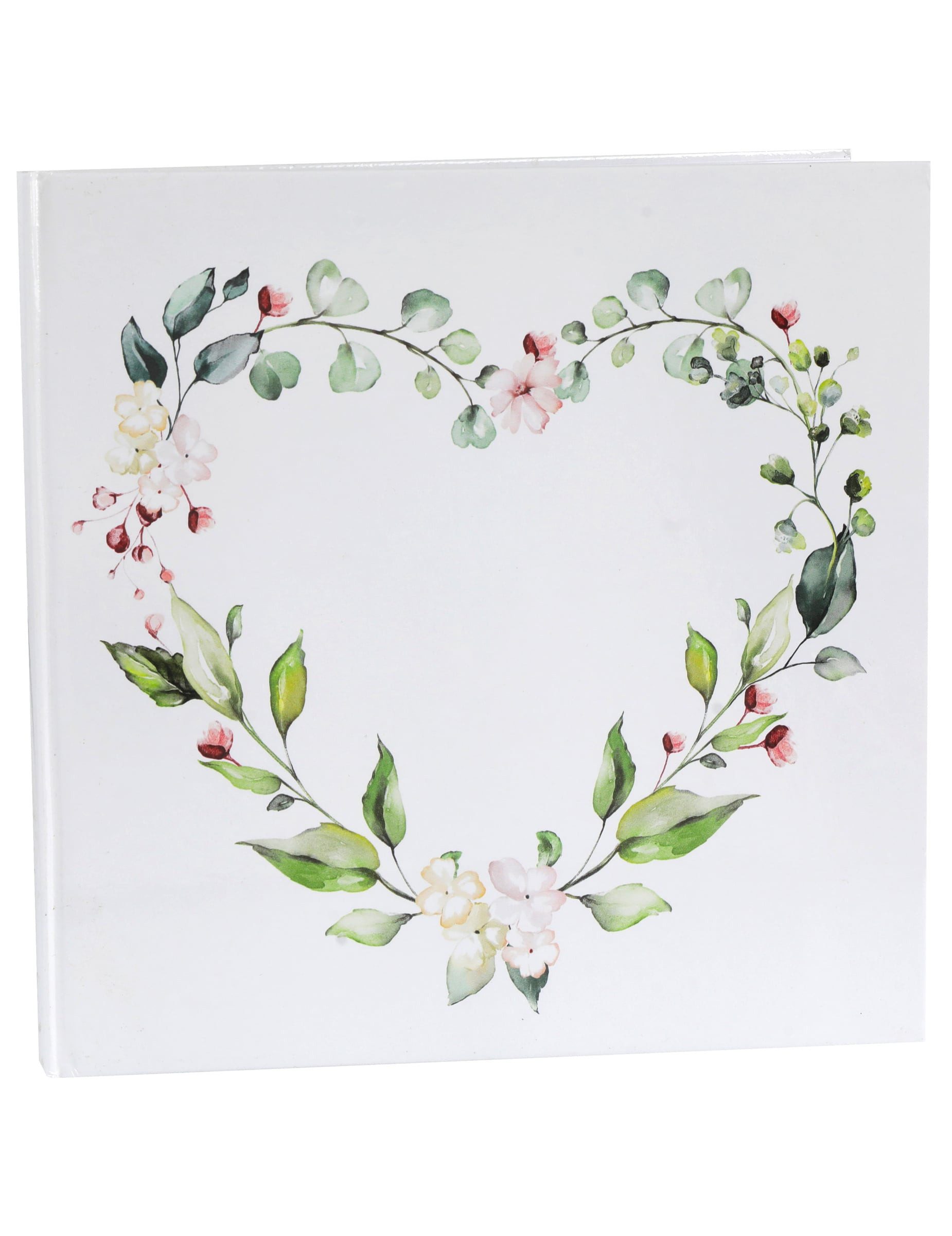 santex Kostüm Gästebuch Hochzeit Botanik 24 x 24 cm Herz-Blumenmotiv