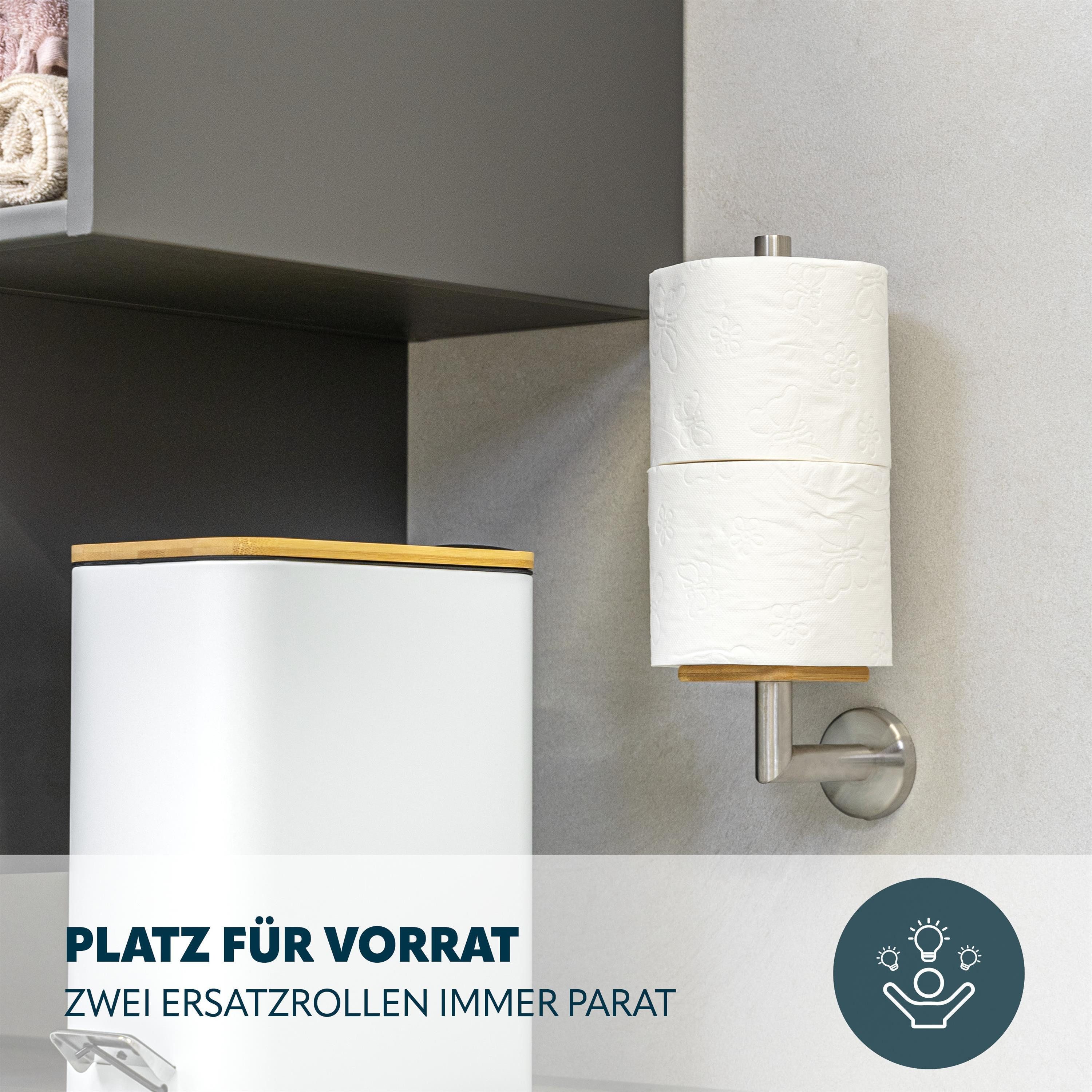 bremermann Toiletten-Ersatzrollenhalter Bad-Serie PIAZZA BAMBUS - mit Bambusboden und Edelstahl (1-St) – Bild 5 von 5