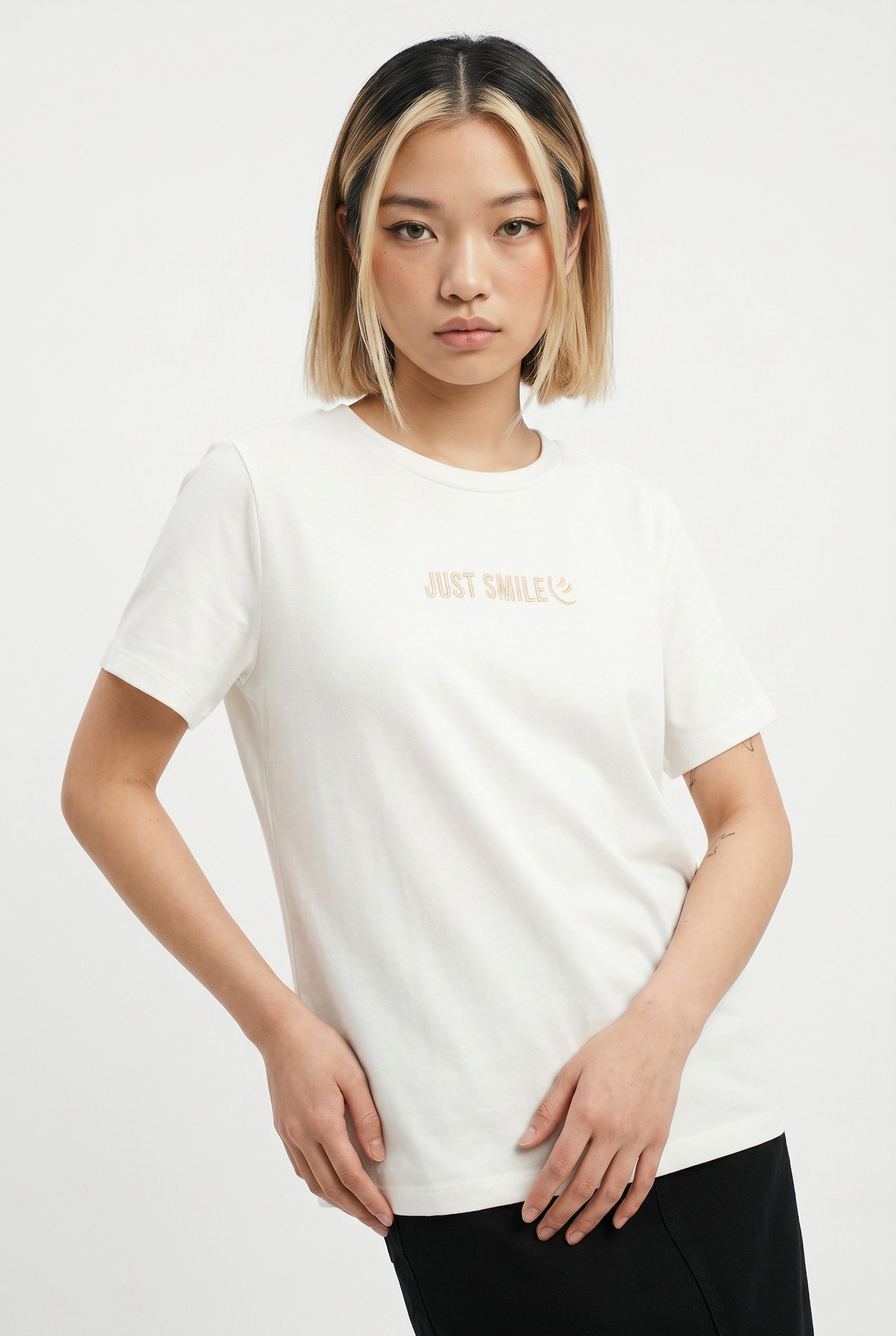 Vero Moda Kurzarmshirt VMSIGRID PAULINA SS TOP BOX JRS Baumwolle, regular fit