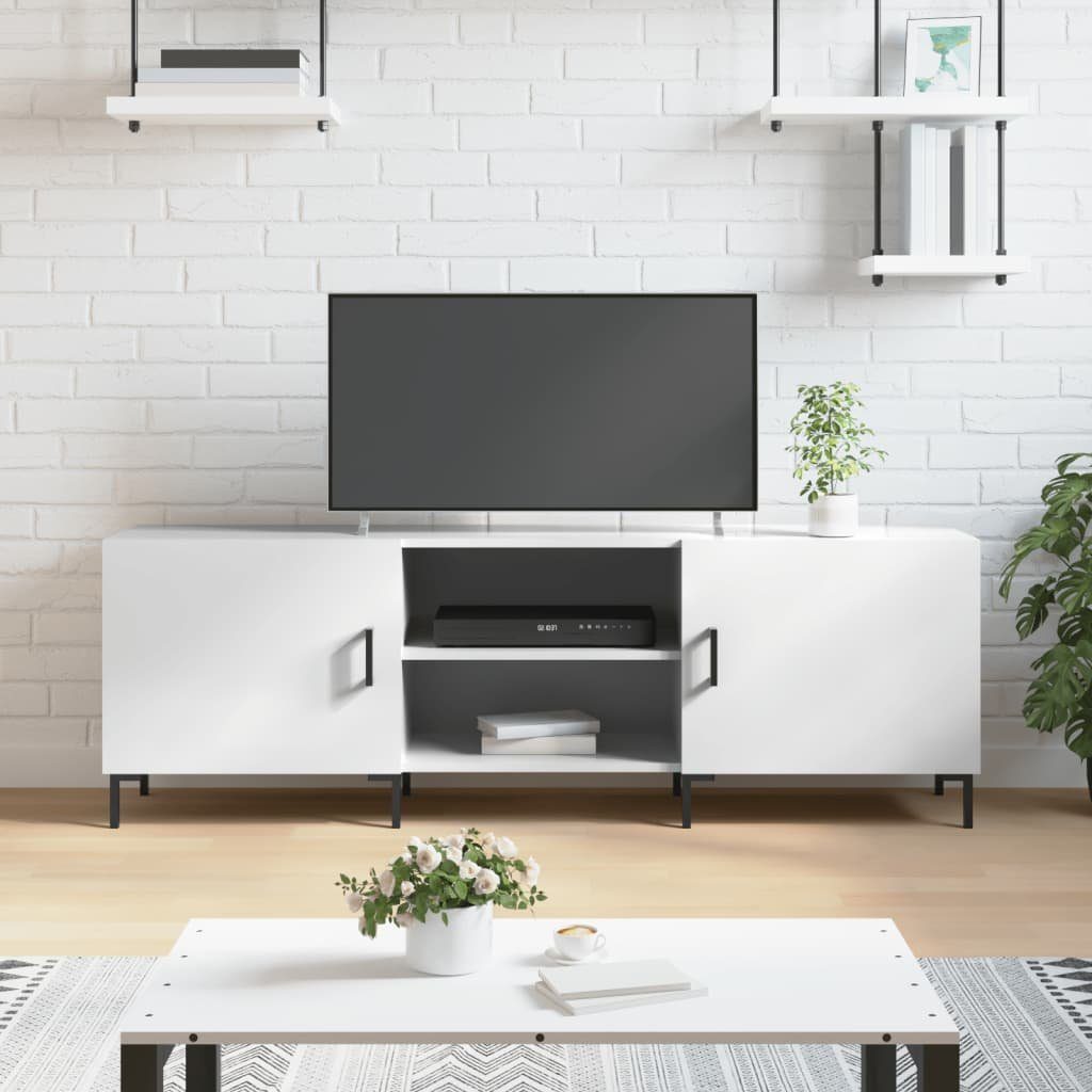 furnicato TV-Schrank Hochglanz-Weiß 150x30x50 cm Holzwerkstoff
