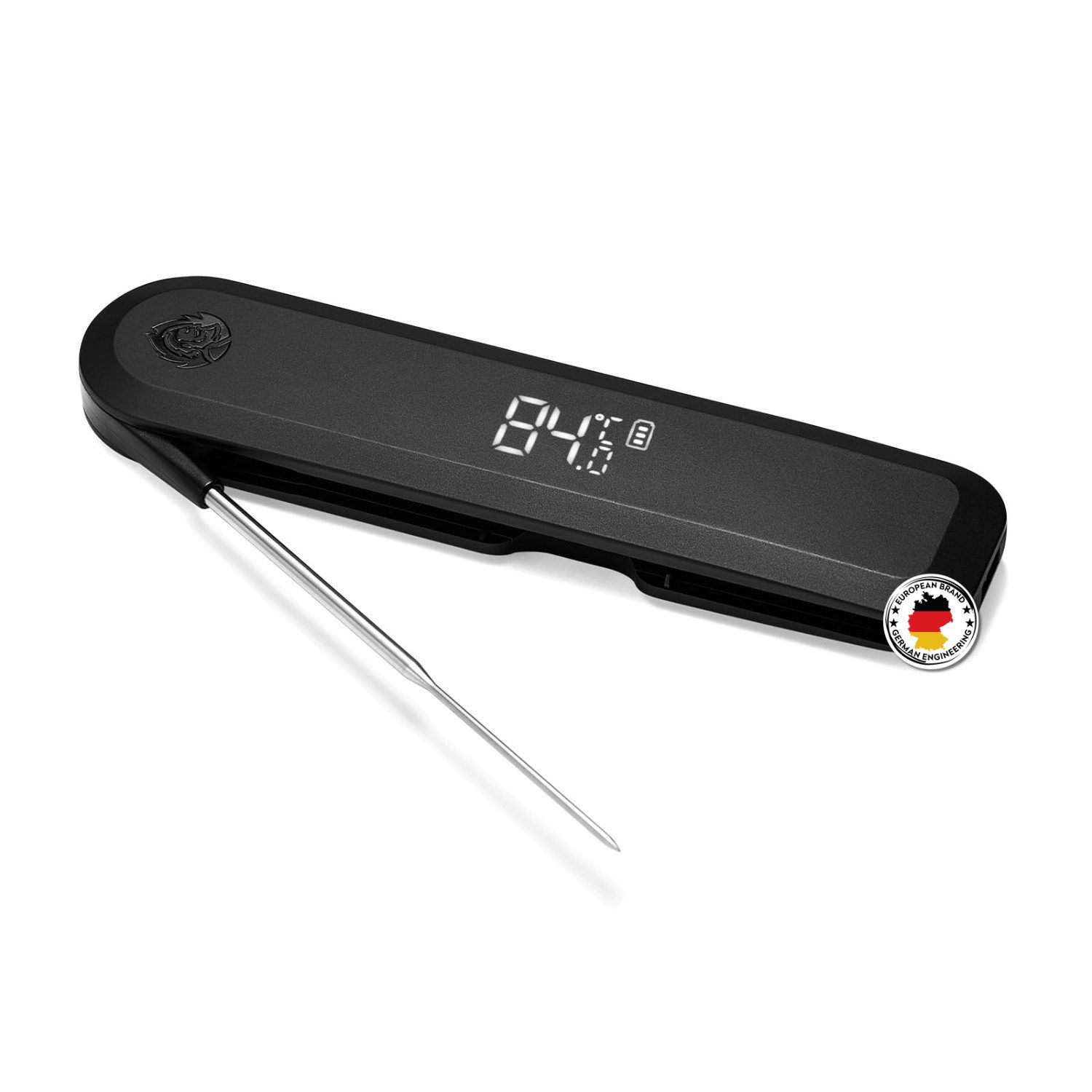 BURNHARD® Grillthermometer Einstich-Thermometer, klappbar, Einstich-Thermometer klappbar