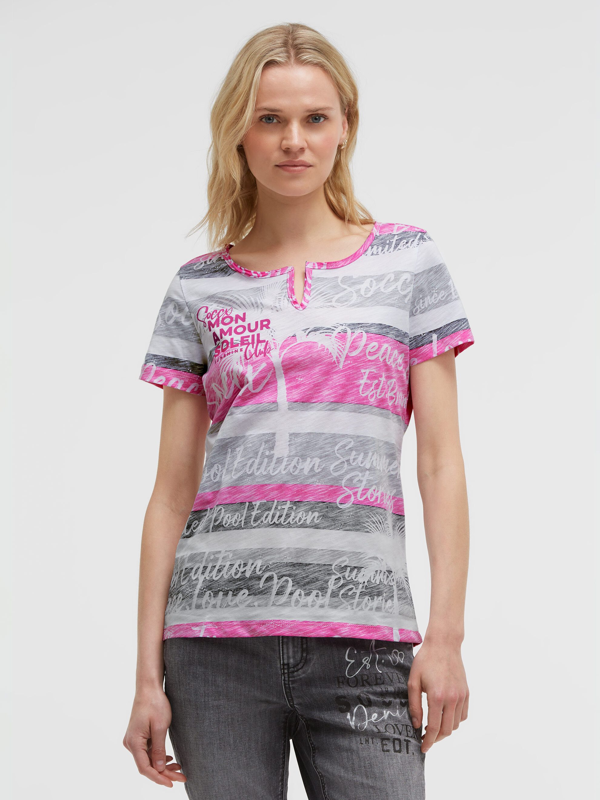 SOCCX V-Shirt mit All Over-Print