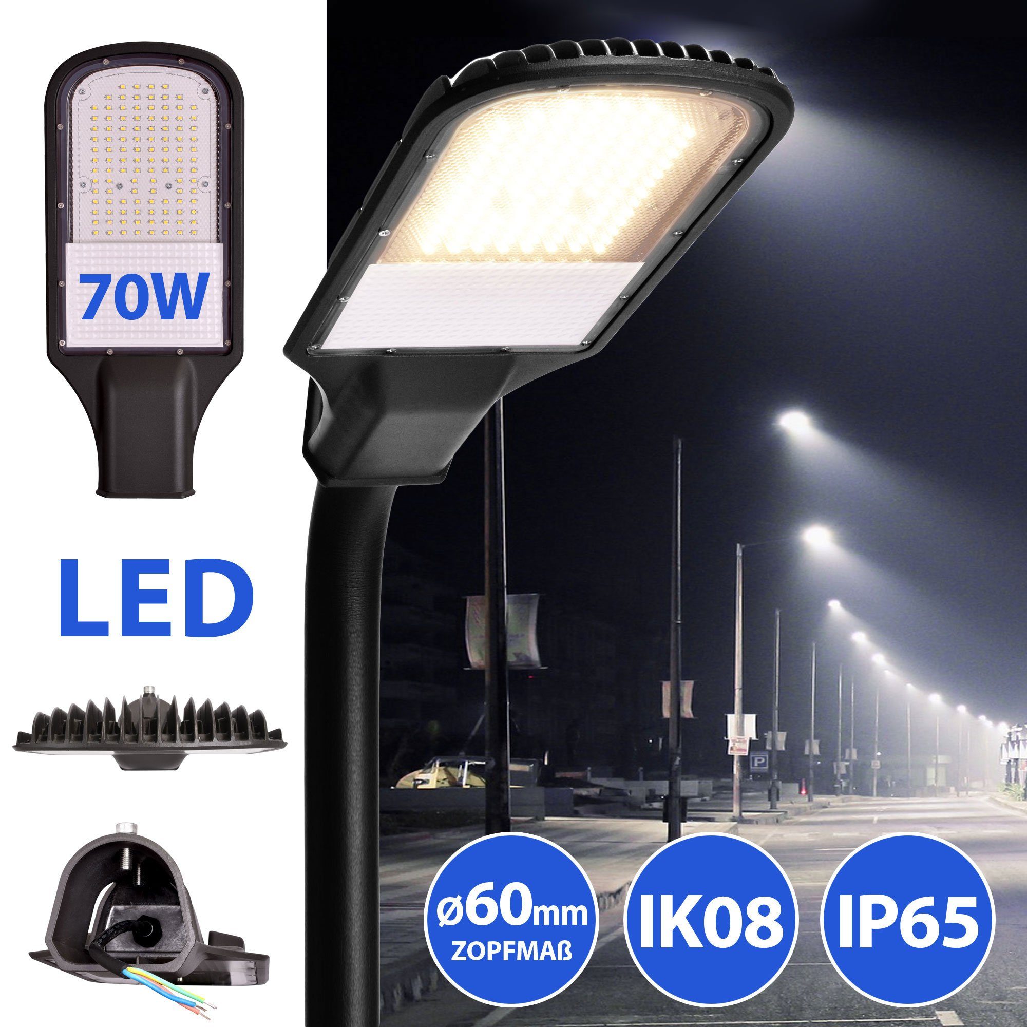 Maxkomfort LED Außen-Wandleuchte SunCity, LED fest integriert, 4000K, Neutralweiß, Straßenbeleuchtung