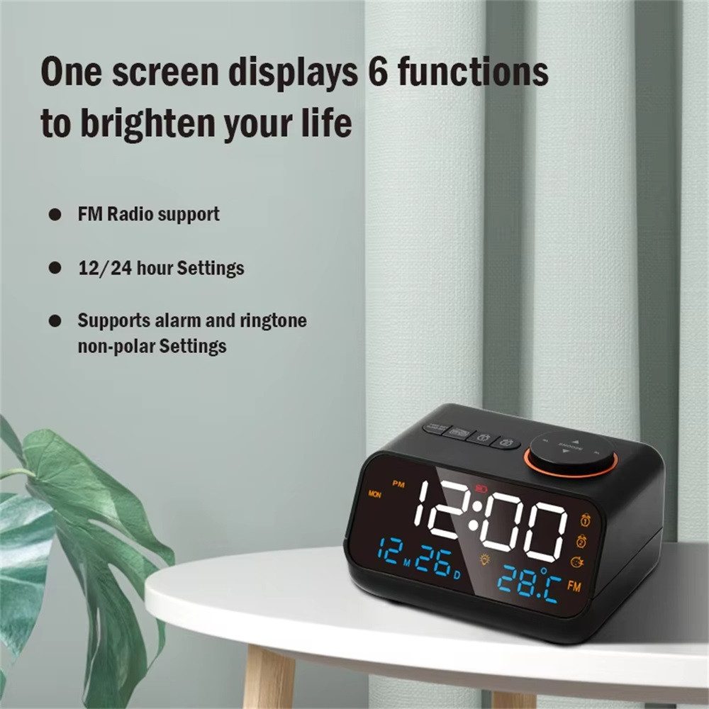 ZEUOPQ Radiowecker Küchenradio Digital-Funkwecker LED-Uhrradio, Temperatura günstig online kaufen