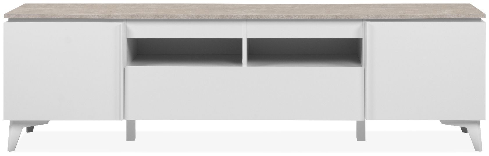 Finori TV-Board Bertrix 56A, Sandstein, weiß, Modern, MADE IN GERMANY, 177 x 51,5 x 40 cm