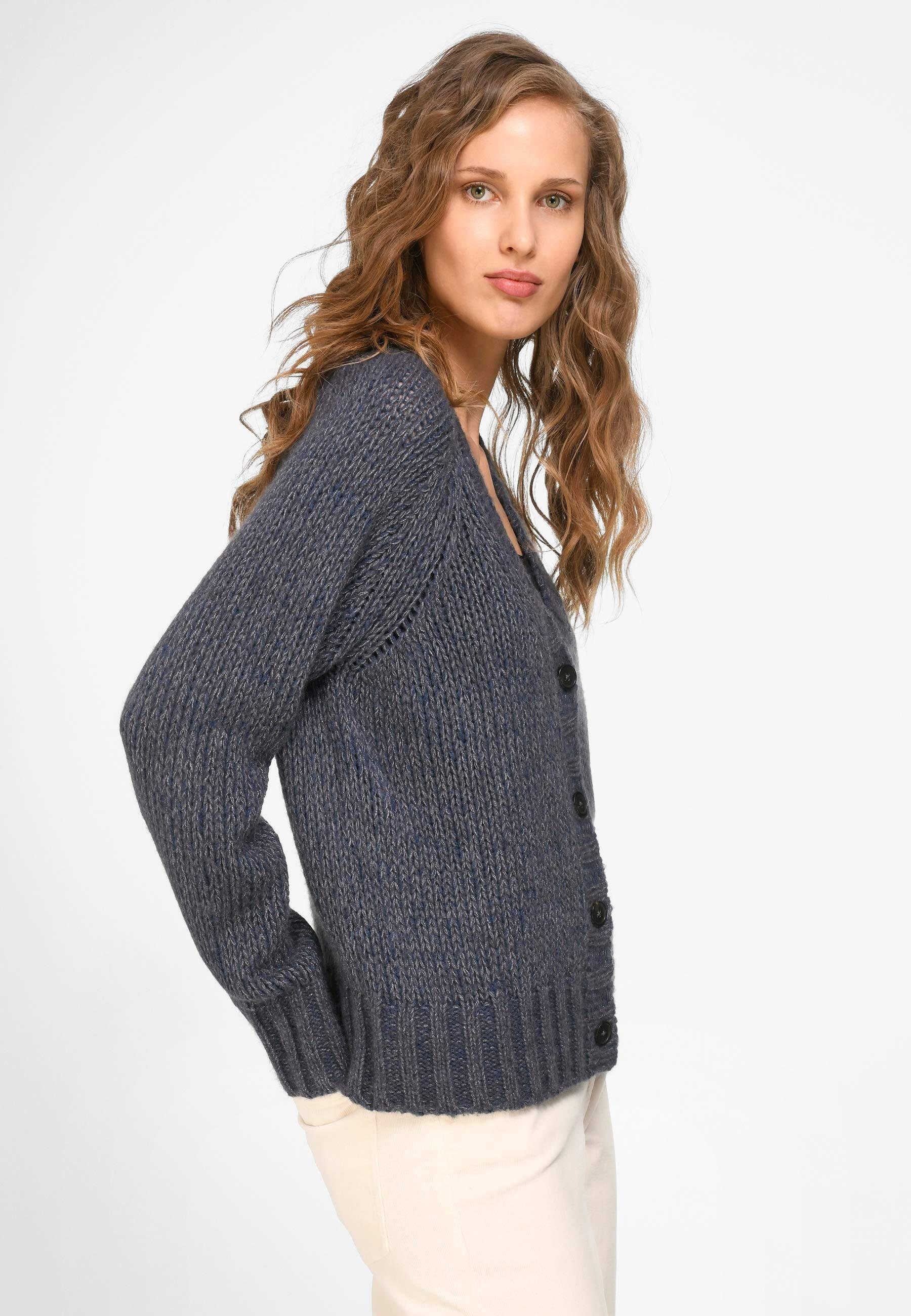 Strickjacke include jeansblau-melange wool