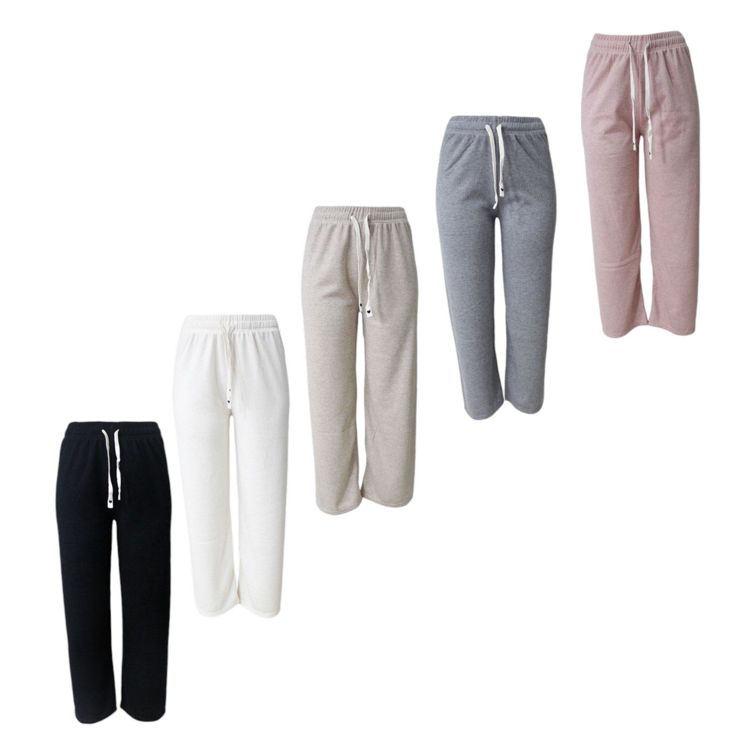 VewoTex Jogginghose Damen Jogginghose mit Streifen » Gerippte Damenhose » Freizeithose (Einzeln, 1-tlg., Kein Set) Damen Sommerhose & Stoffhose » für Freizeit, Sport & Alltag