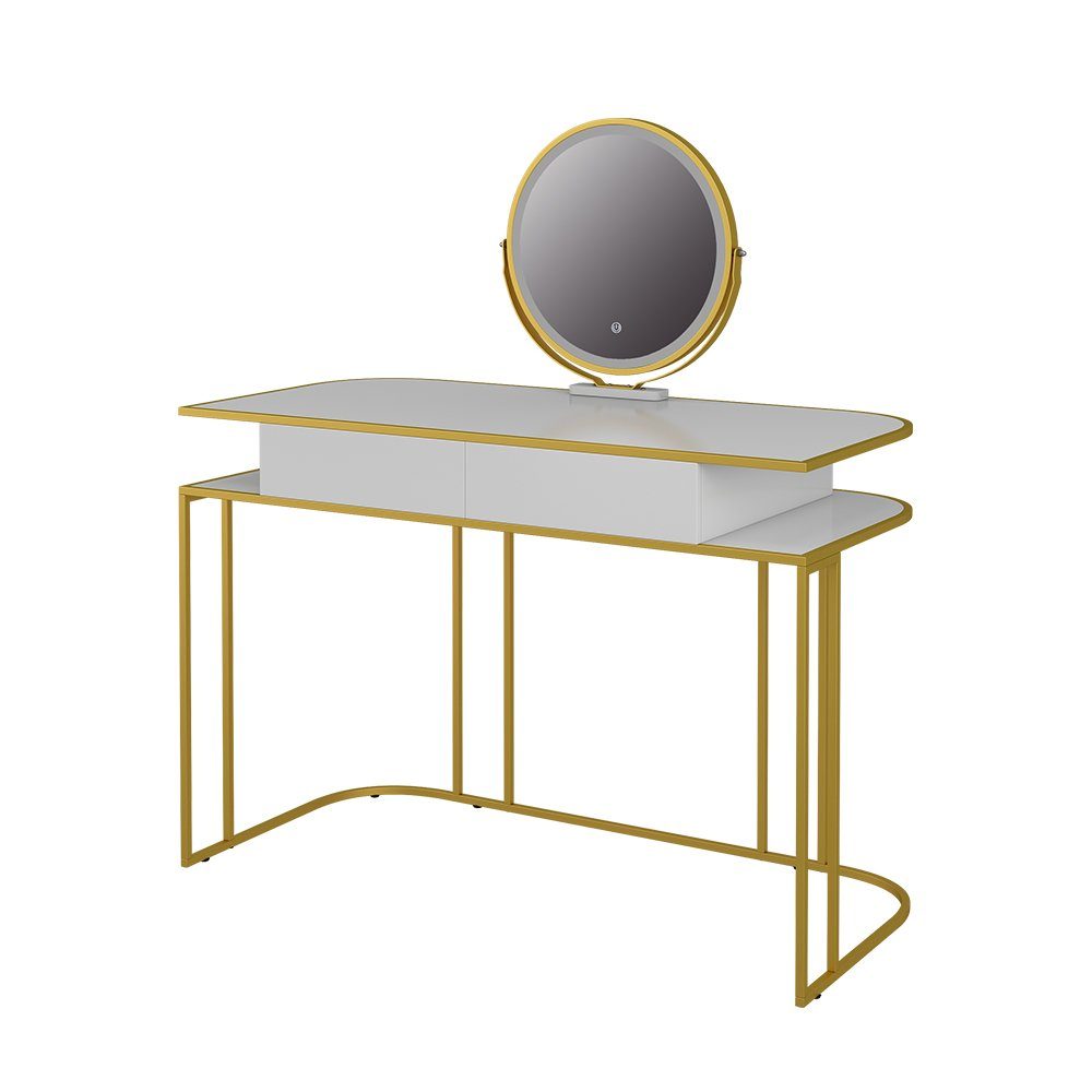 Vicco Schminktisch Tiara, Weiß/Gold, 110 cm günstig online kaufen