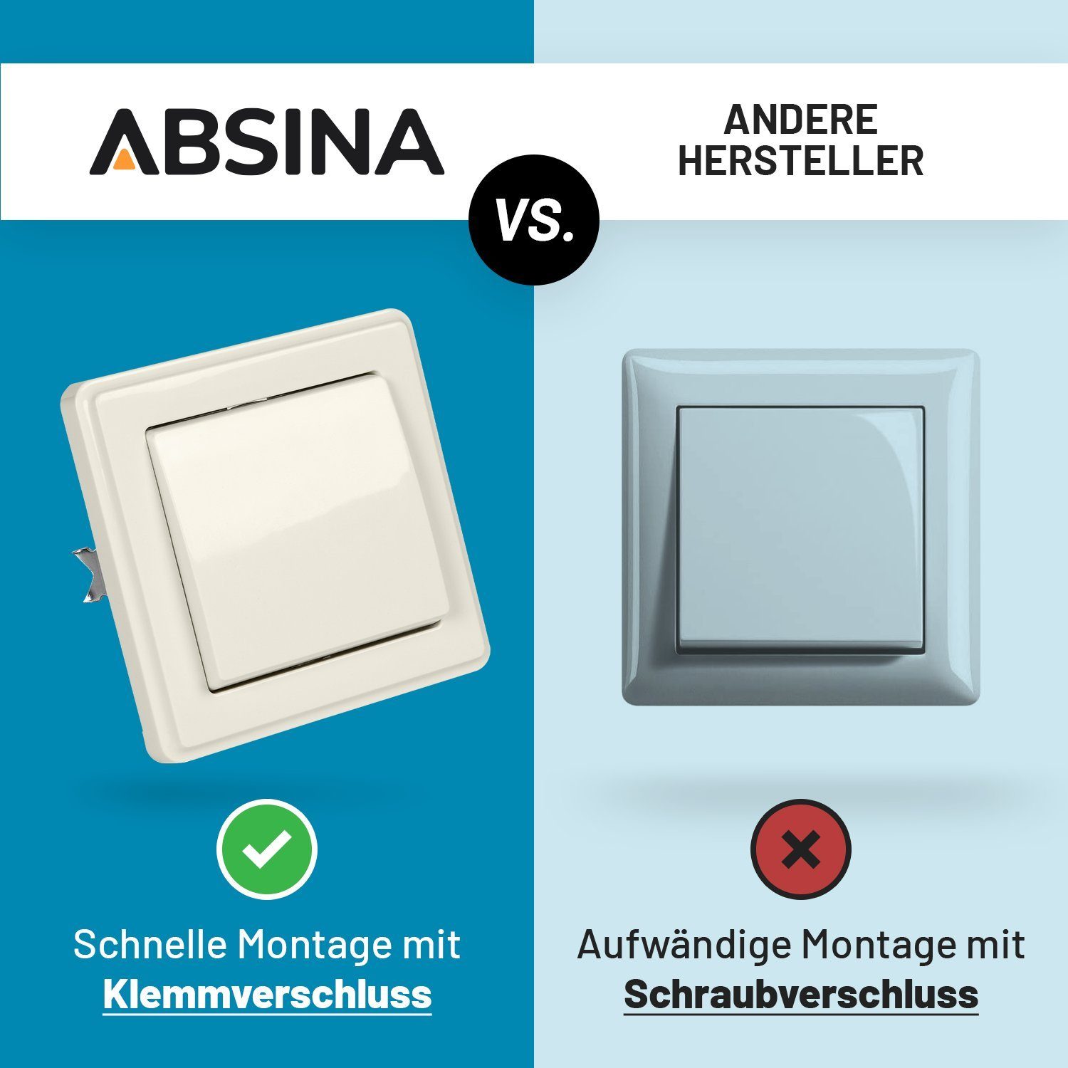 ABSINA greate. Unterputz Wechselschalter Unterputzschalter - Schalter Lichtschalter Lichtschalter (1-St)