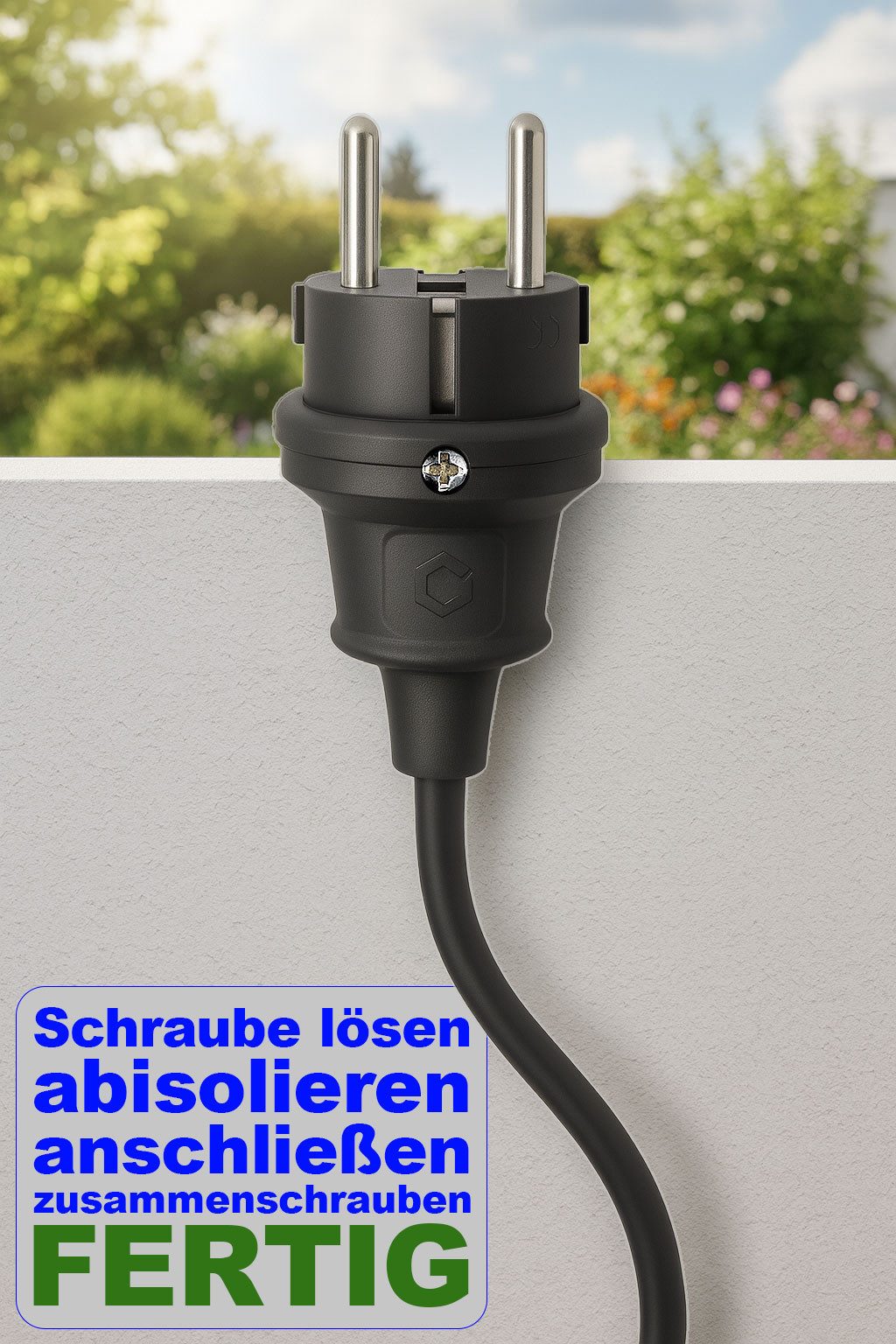 VABIONO Schuko-Stecker Gummi Schutzkontakt Stecker, (DIN VDE 0620-1 - 2010-02), kostenloser Versand