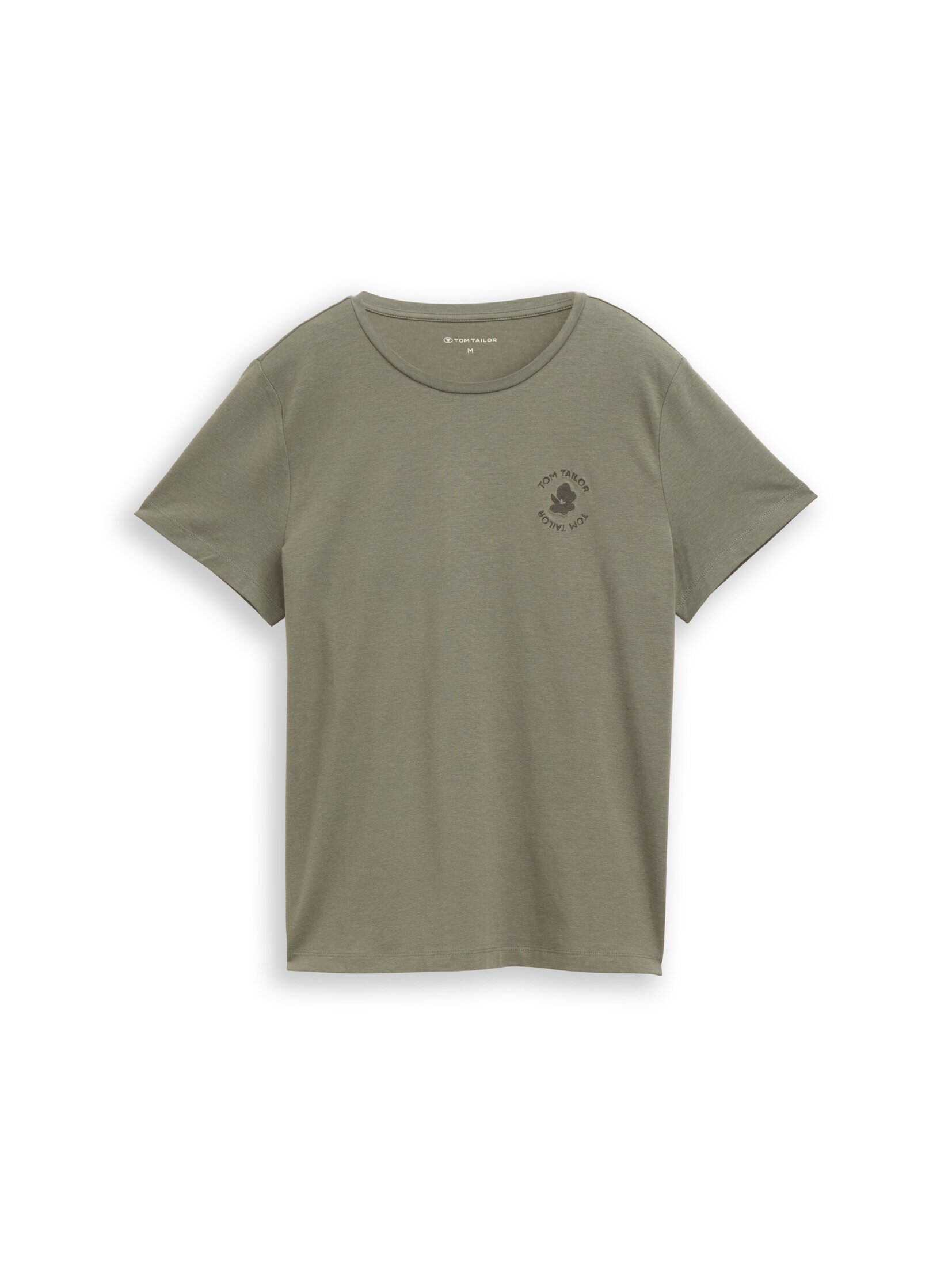TOM TAILOR T-Shirt T-Shirt T-Shirt mit Blumen-Stickerei