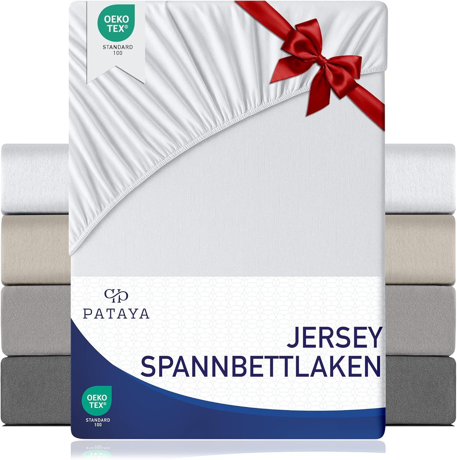 Pataya Spannbettlaken Jersey Bettlaken, bis zu 25cm Höhe, (1 Stück), Premium, Rundumgummi, atmungsaktiv, hautfreundlich