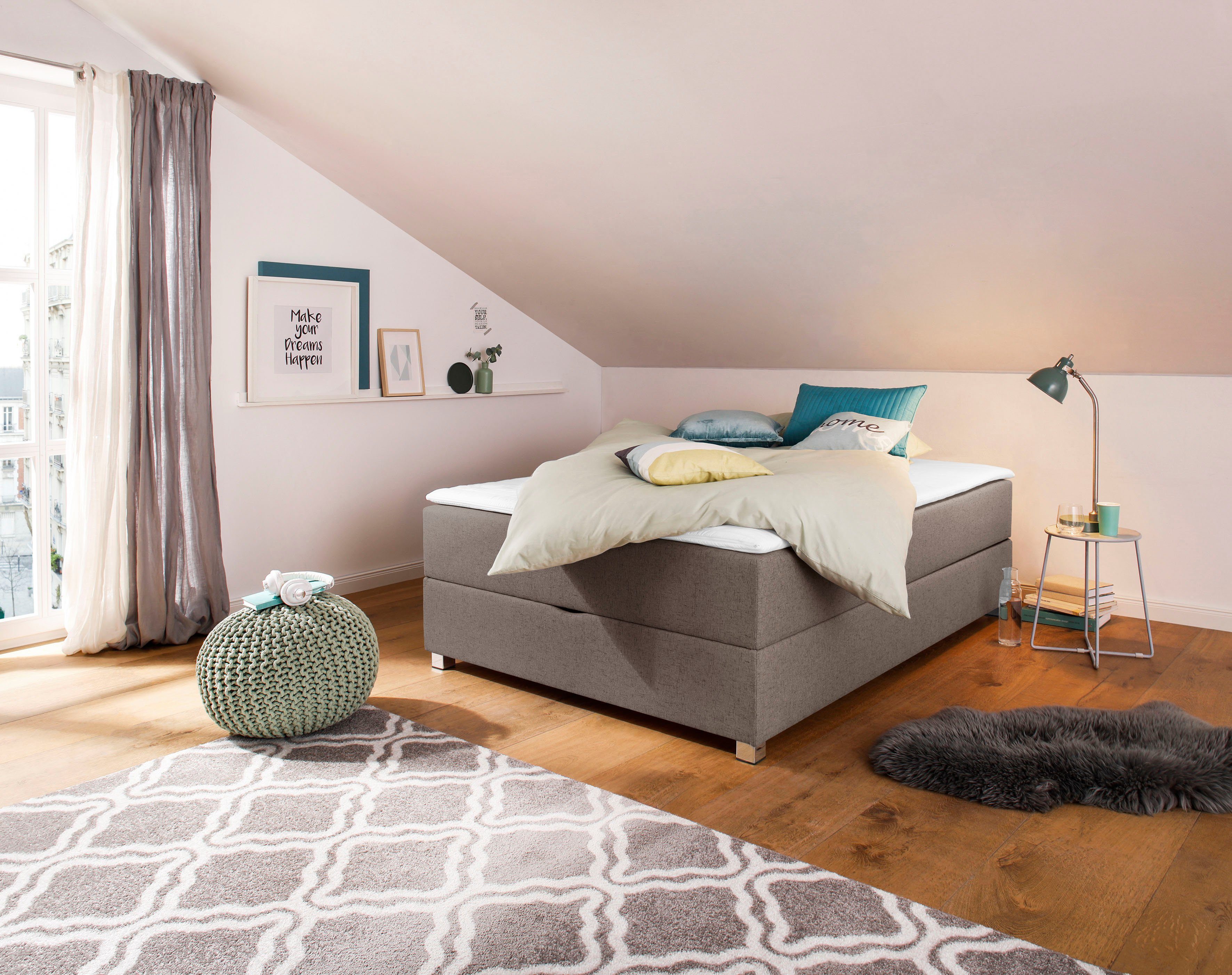 Home affaire Boxbett Alexis, ohne Kopfteil - ideal für Räume mit Dachschrägen; in 4 Breiten
