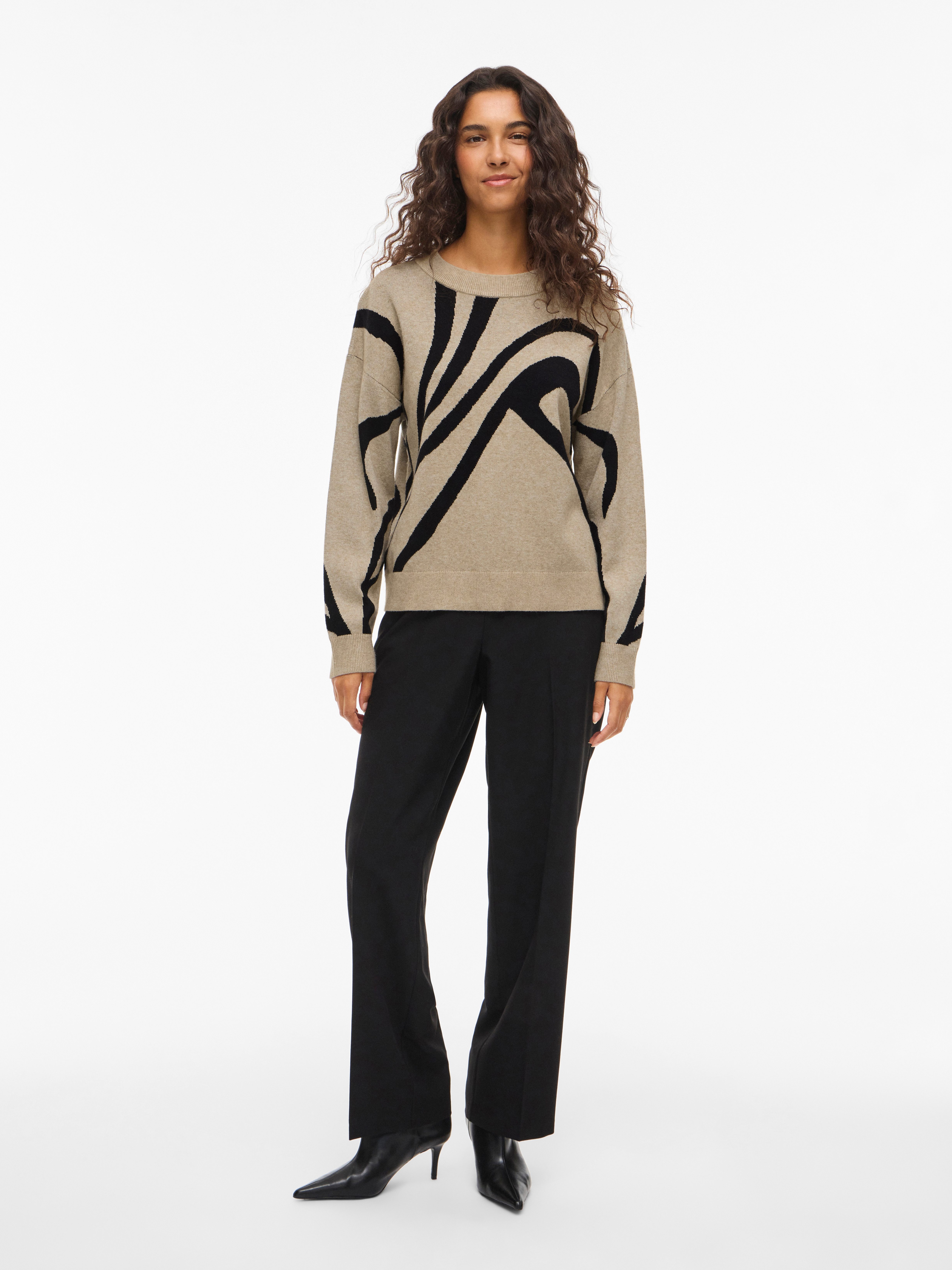 Vila Strickpullover VITIF JACQUARD L/S KNIT TOP - NOOS