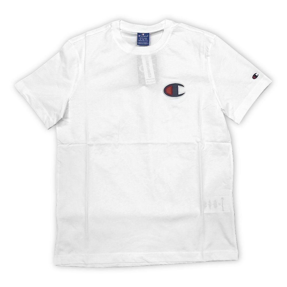 Herren Shirts Champion T-Shirt Champion Herren T-Shirt mit kleinem Logo weiß (1-tlg)