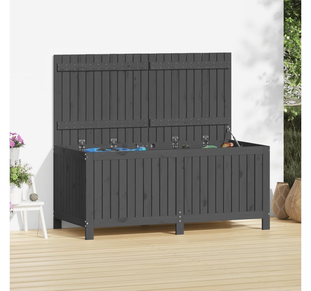 Thumbnail - vidaXL Auflagenbox Gartentruhe Kissenbox Kissentruhe Auflagenbox Holztruhe Grau 147x68x64