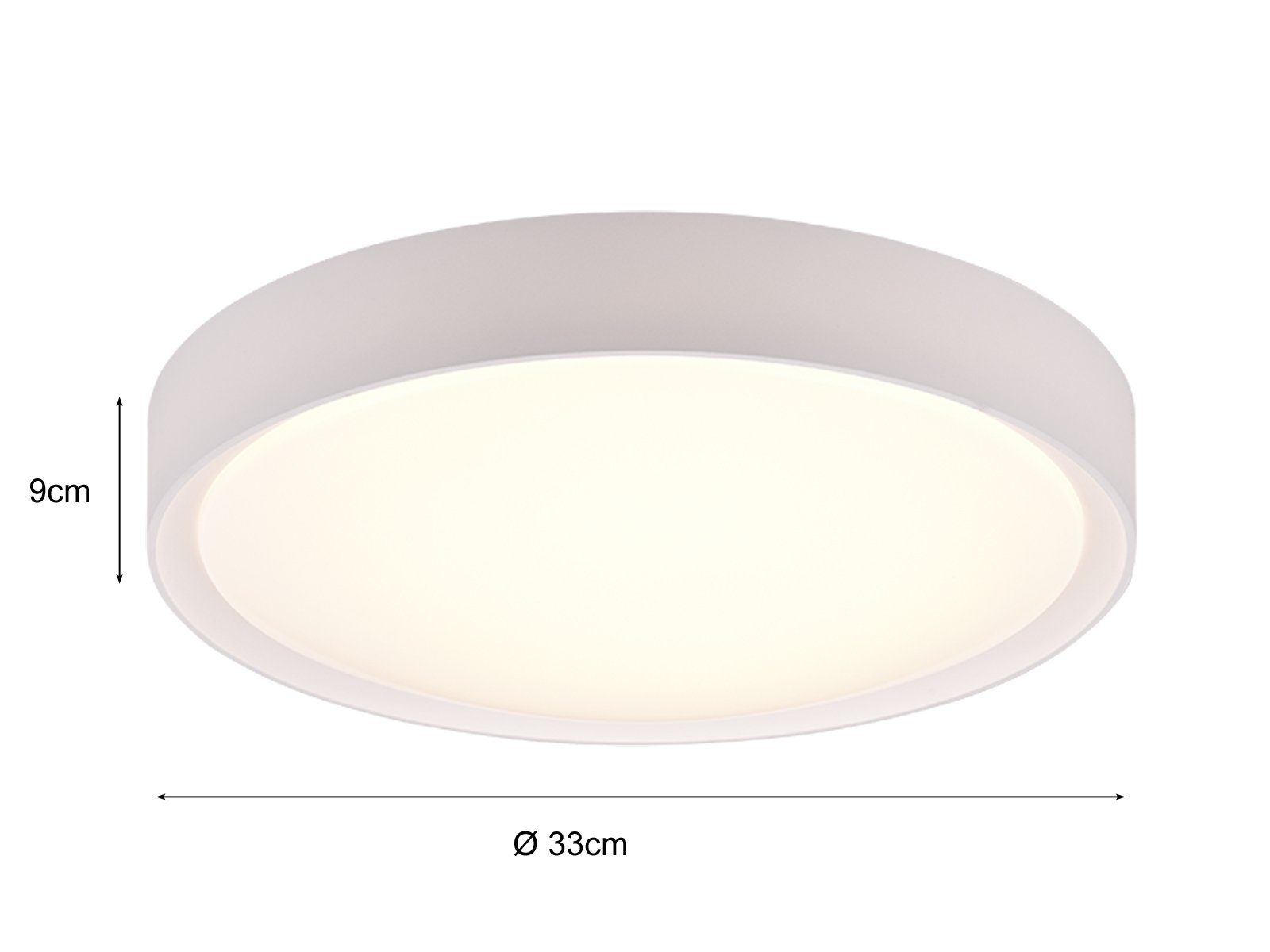Deckenleuchte, Warmweiß, Ø33cm Set LED Bad-lampe Weiß Decke 2er LED Badezimmer-Lampen integriert, für meineWunschleuchte IP44 WC Gäste fest