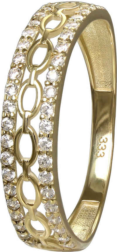 GoldDream Goldring GoldDream Gold Ring Orient Gr.58 (Fingerring), Damen Ring Orient, 58 (18,5), Echtgold, 333er Gelbgold, gold, weiß