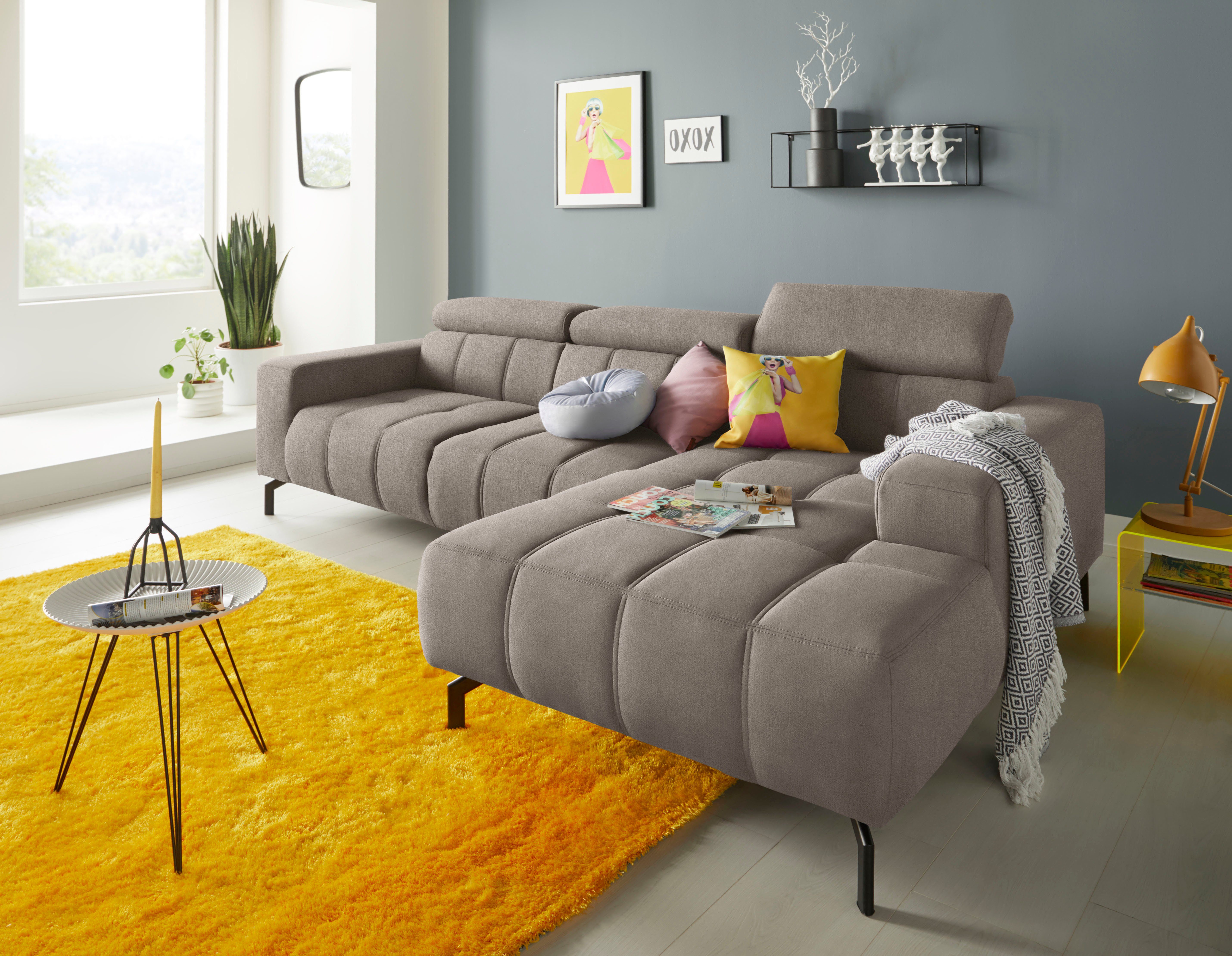 DOMO collection Ecksofa "Cunelli tolle Sitznähte als Designelement, fester günstig online kaufen