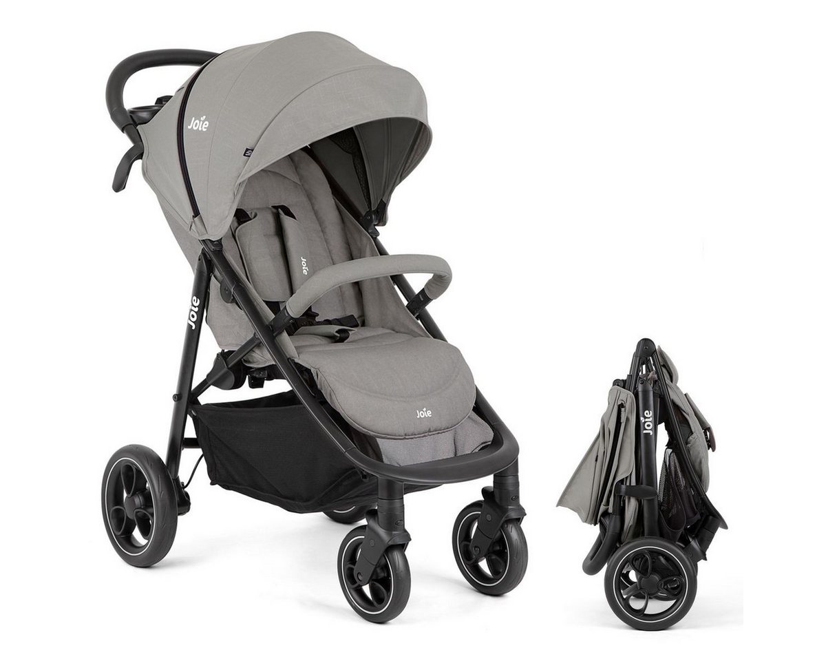 Joie Kinder-Buggy Litetrax - Pebble, Sportwagen klein faltbar mit Liegeposition & Einhand-Faltung bis 22 kg