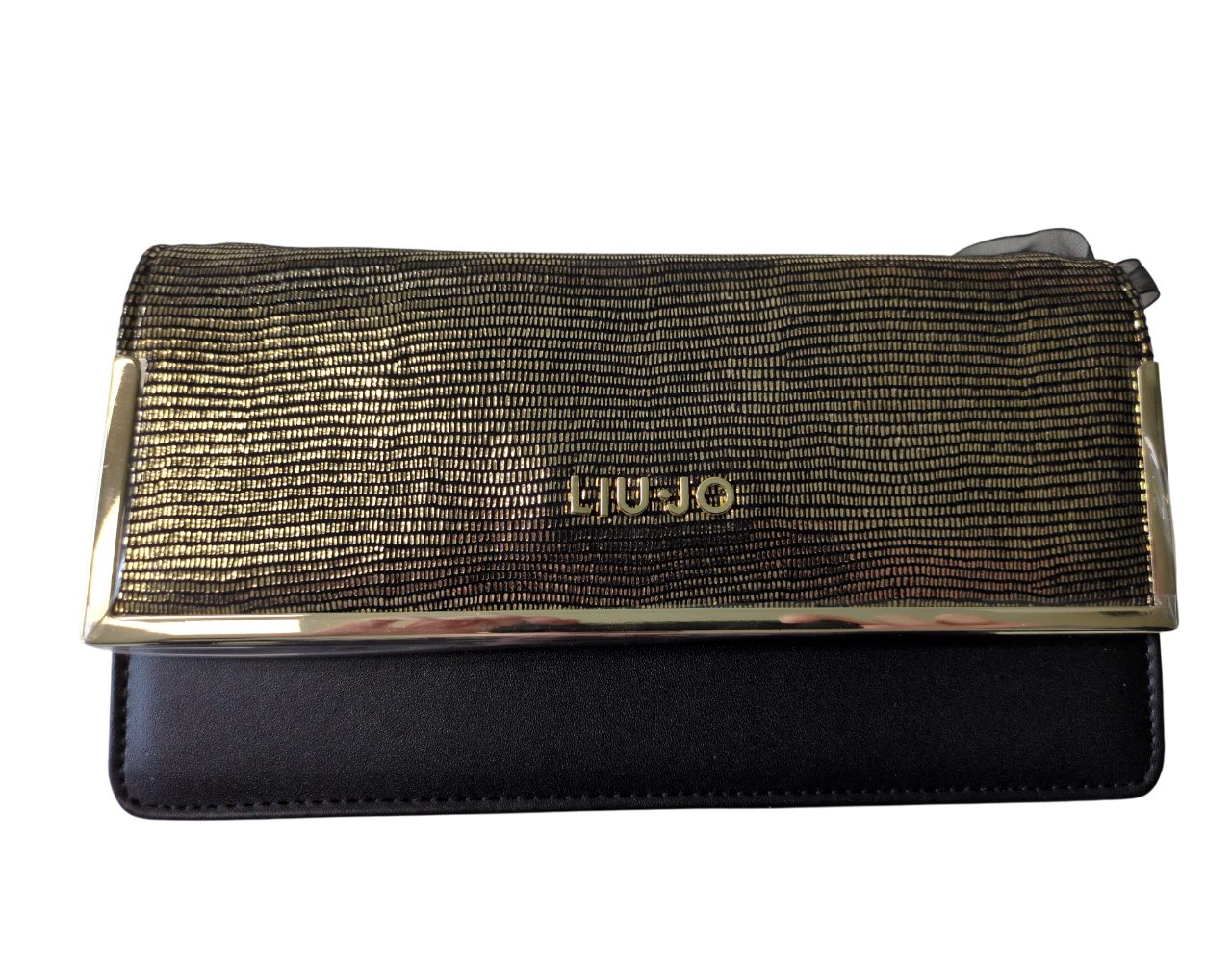 Liu Jo Handtasche Damen Clutch Kunstleder Schwarz Gold A65064E0141-90048