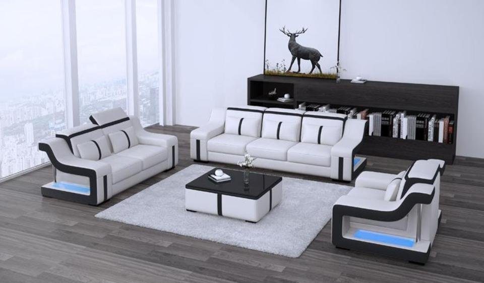 Sofa Sofagarnitur, Europe Sofa Couch Made JVmoebel 3+1+1 Graue in Polster Multifunktions Relax