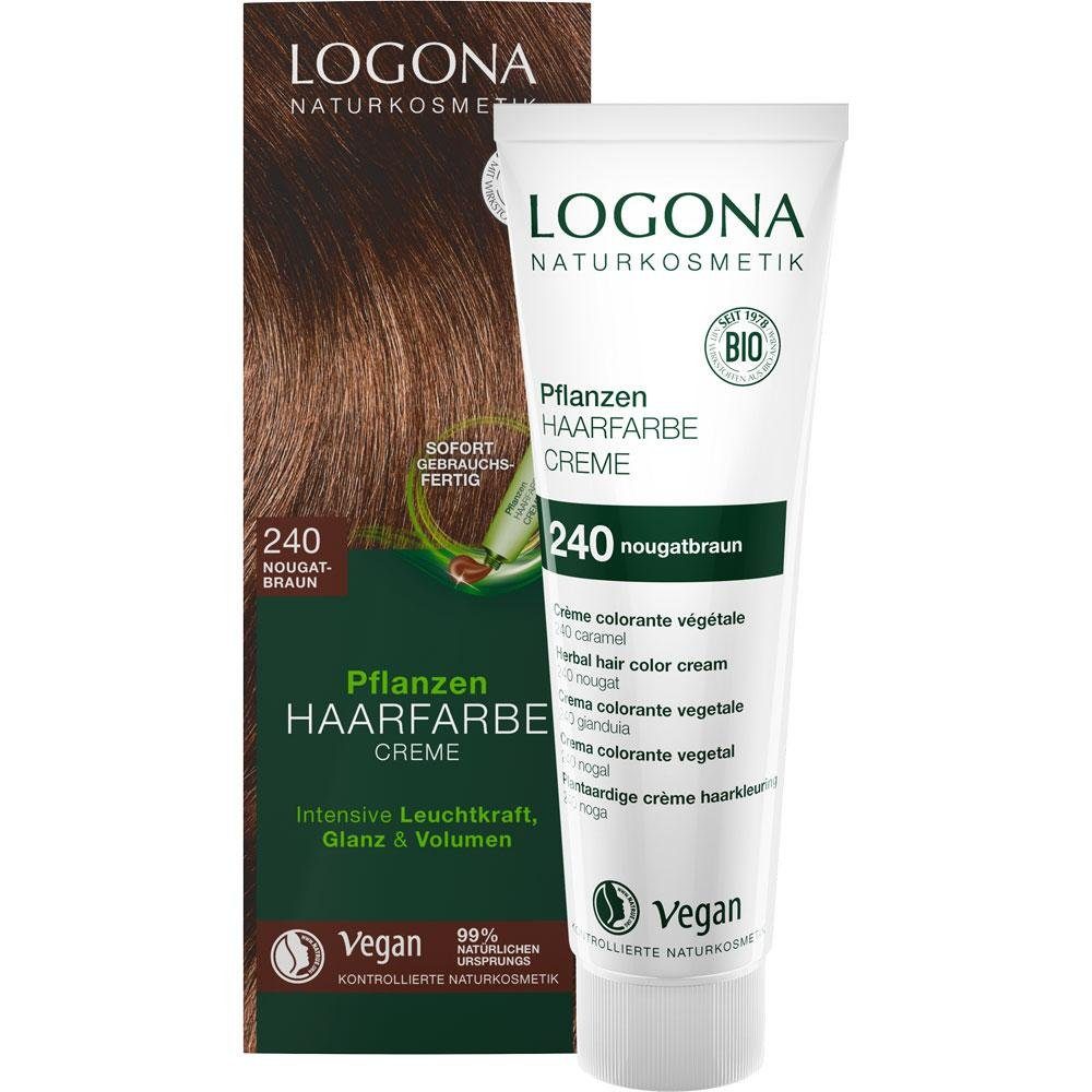 LOGONA Haarfarbe Pflanzen Creme nougatbraun, Braun, 150 ml