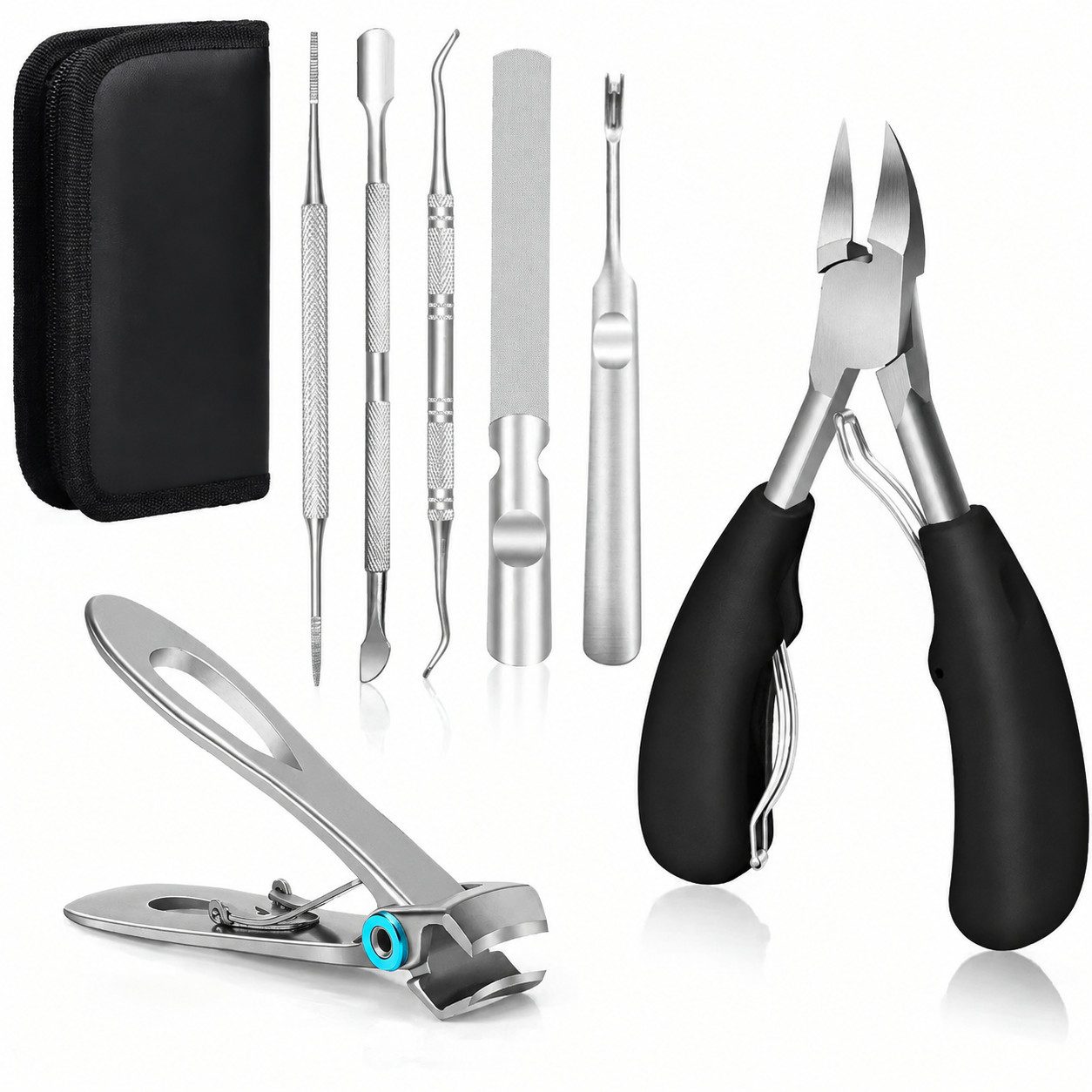 GLIESE Maniküre-Pediküre-Set 7-teiliges Nagelknipser Set für Zuhause, 7-tlg., 7-tlg., Nagelschere,Nagelfeile,Nagelhautstahlstift,Großzange