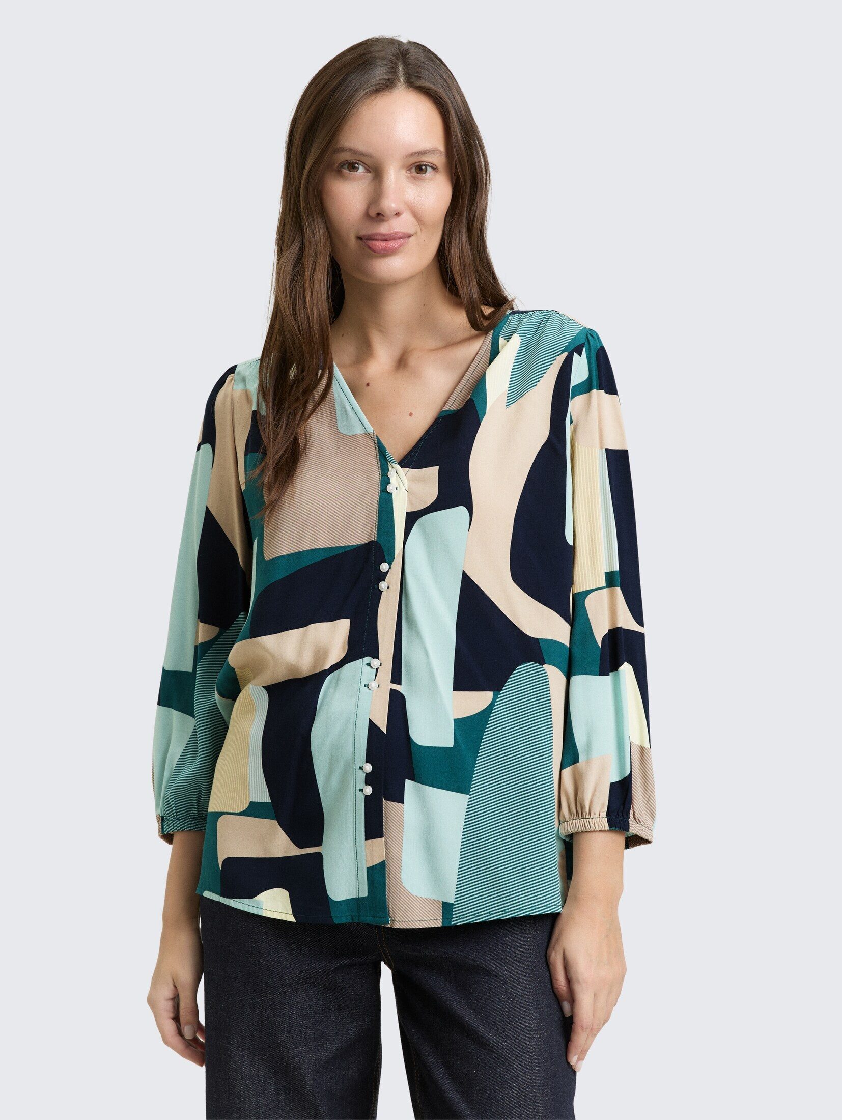 TOM TAILOR Langarmbluse Blusen & Shirts Bluse aus Viskose günstig online kaufen