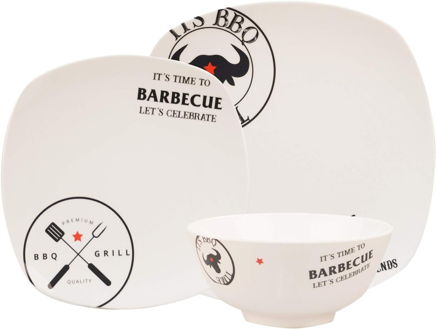 Geschirr-Set NEU BBQ Melamin Geschirr
