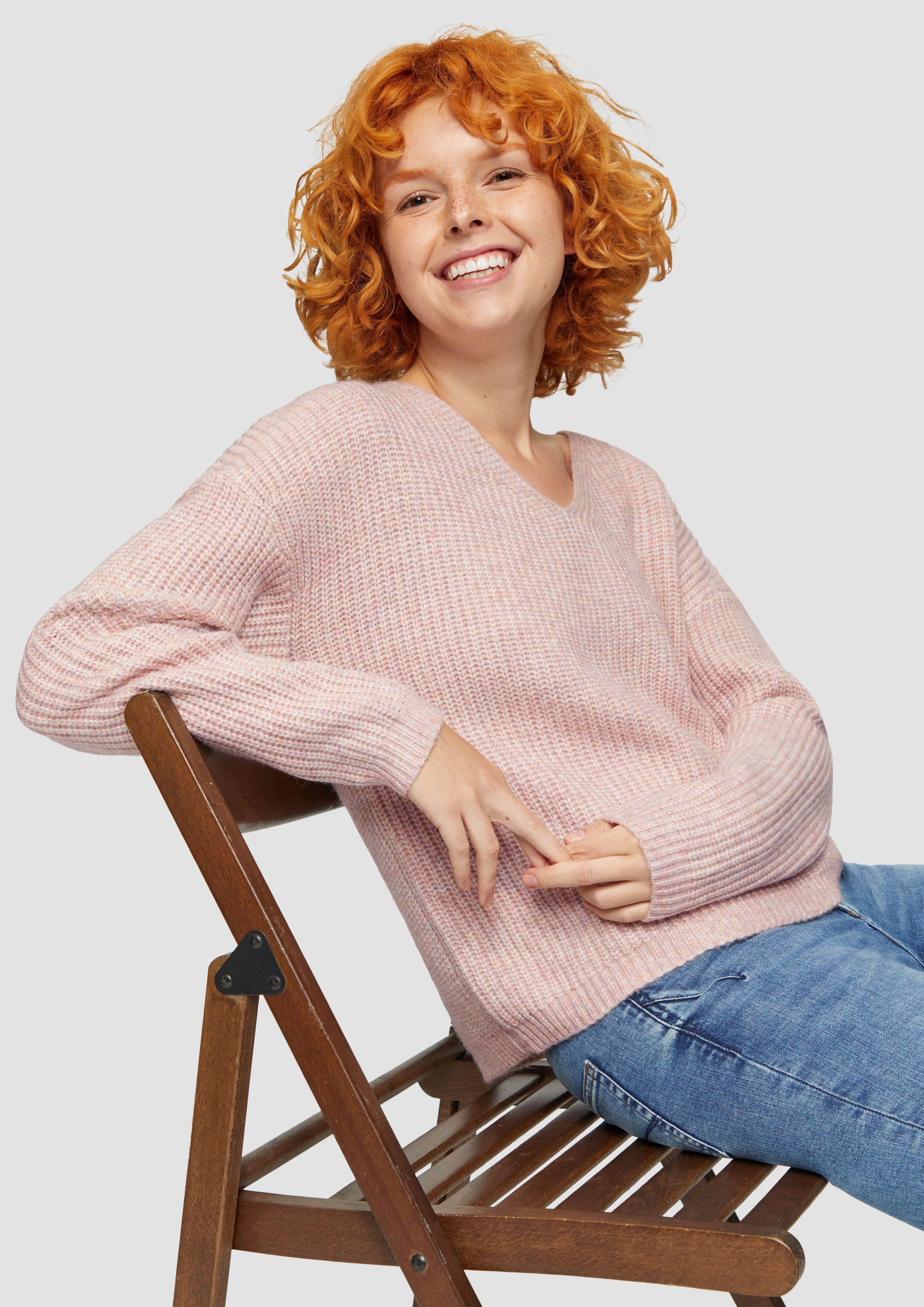 QS Strickpullover Pullover mit überschnittenen Schultern günstig online kaufen