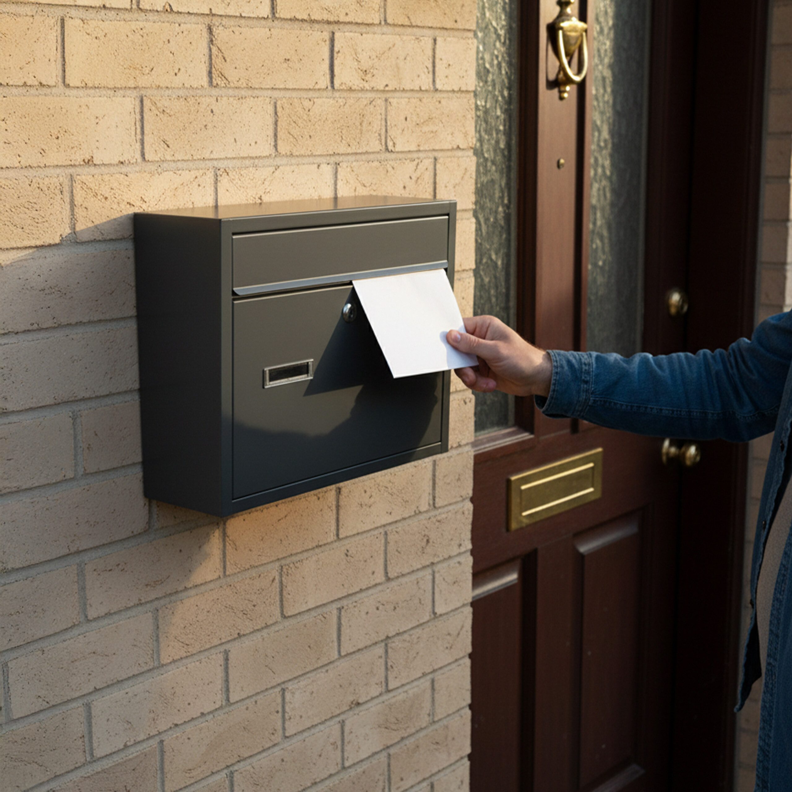 relaxdays Wandbriefkasten Briefkasten Querformat, Anthrazit günstig online kaufen
