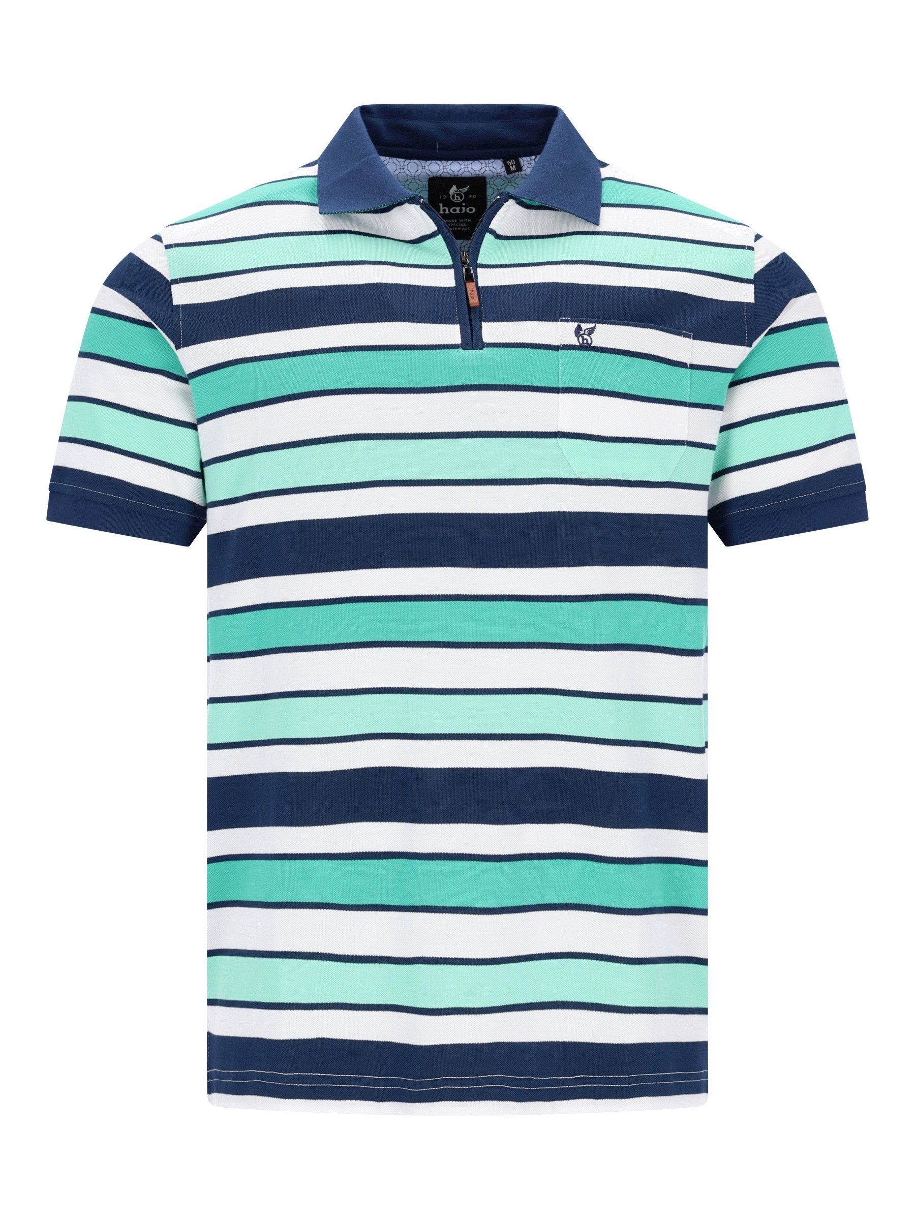 Hajo Poloshirt Pikeepolo in garngefärbtem Streifendessin allover - stay fresh-Qualitä