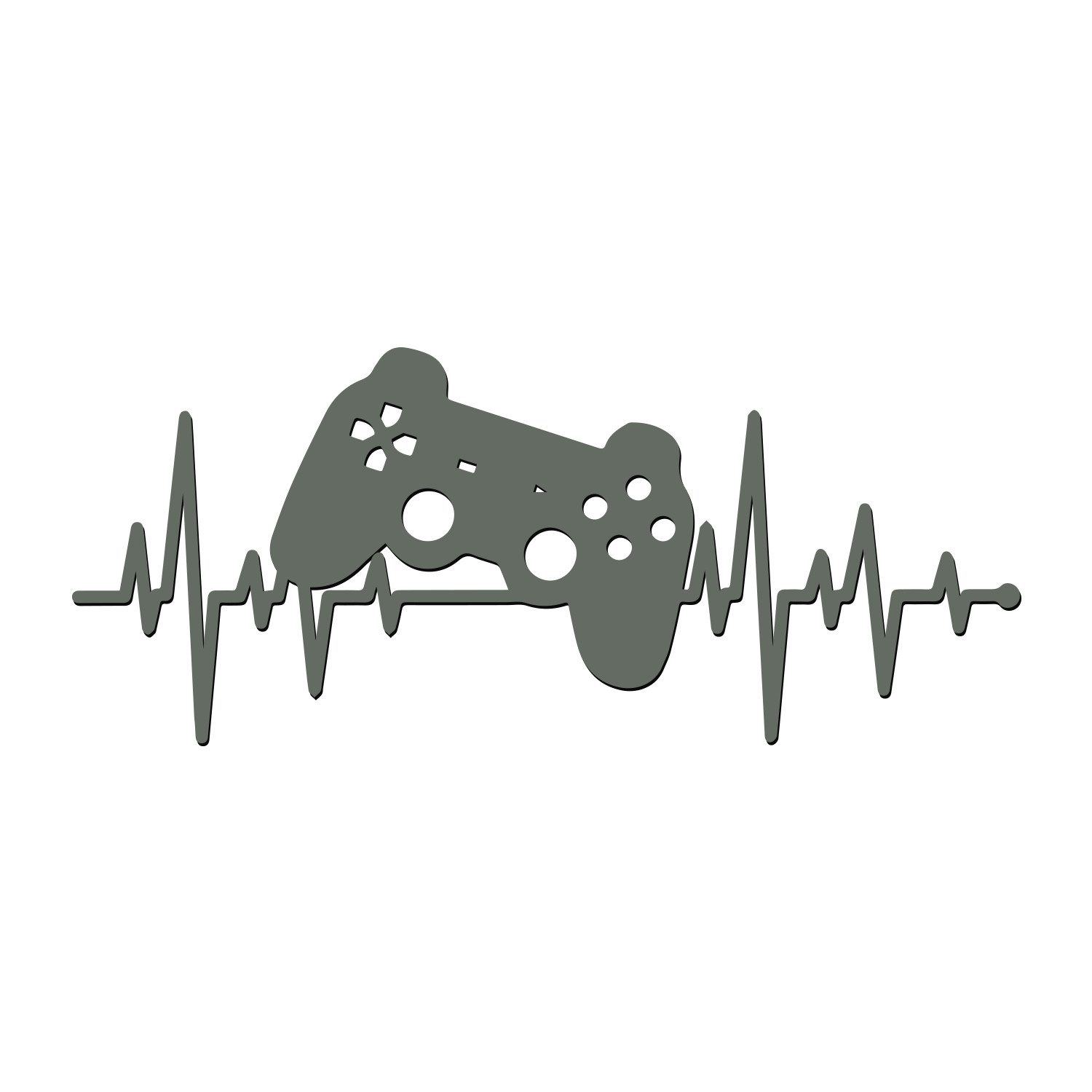Namofactur 3D-Wandtattoo Holz 3D Wandtattoo Wanddeko Gamer Herzschlag, Gaming Controller Wandtattoo aus Holz, Wandgestaltung für Gamer